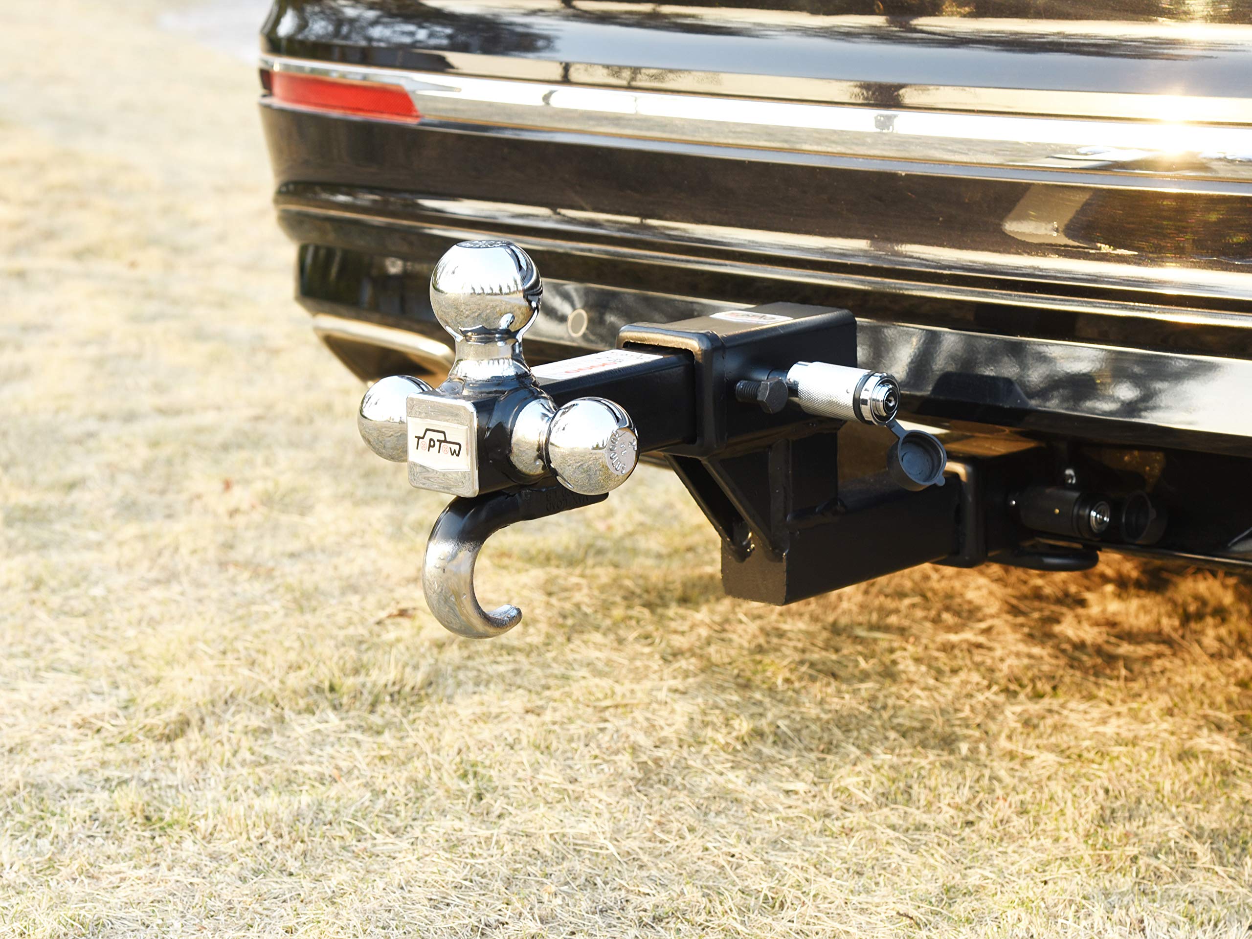 Toptow 64122 2-Inch Receiver Trailer Hitch Extension Riser With 4.25-Inch Rise/Drop, 7 & 9 Extender, 2-Inch Solid Shank, 10000Lbs Towing Capacity, Anti-Rattle Bolt