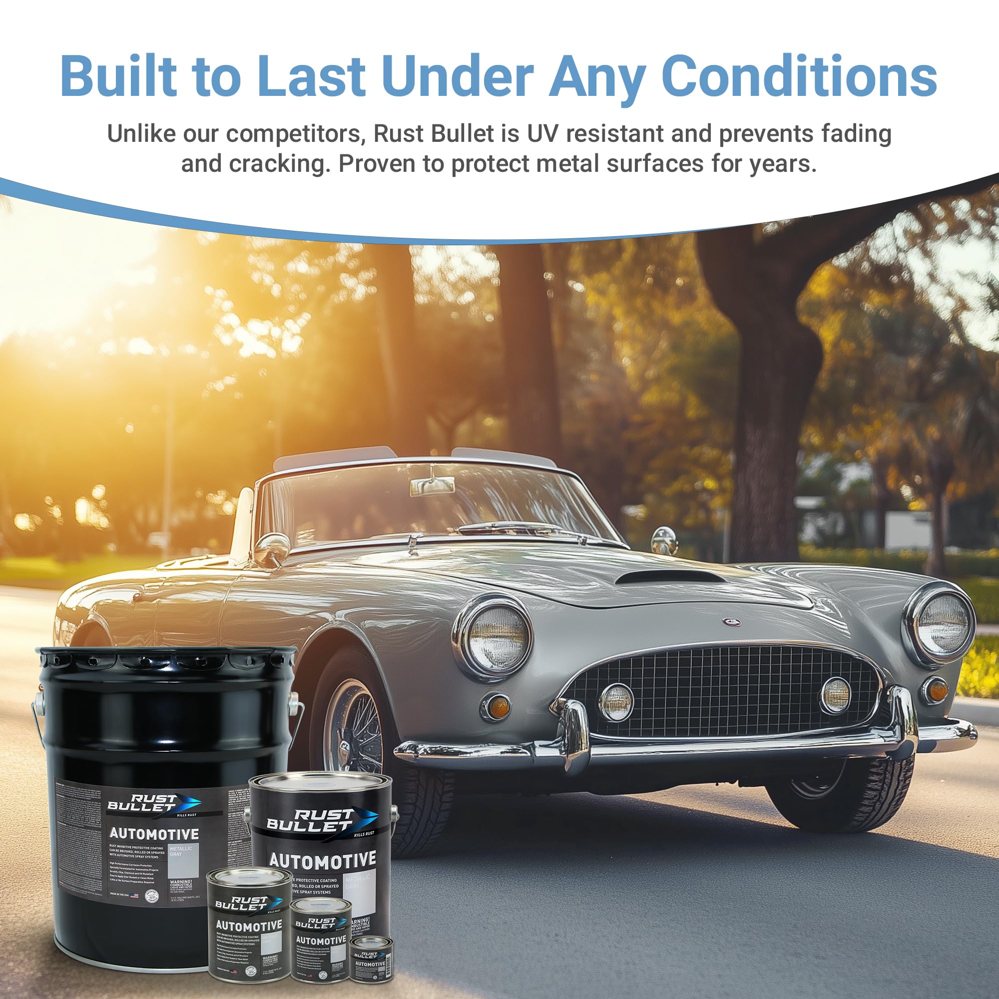 RUST BULLET Automotive Rust Inhibitor Paint - 6 Cans, 4oz Each - Metallic Gray - No Topcoat Needed - Model 856084000821