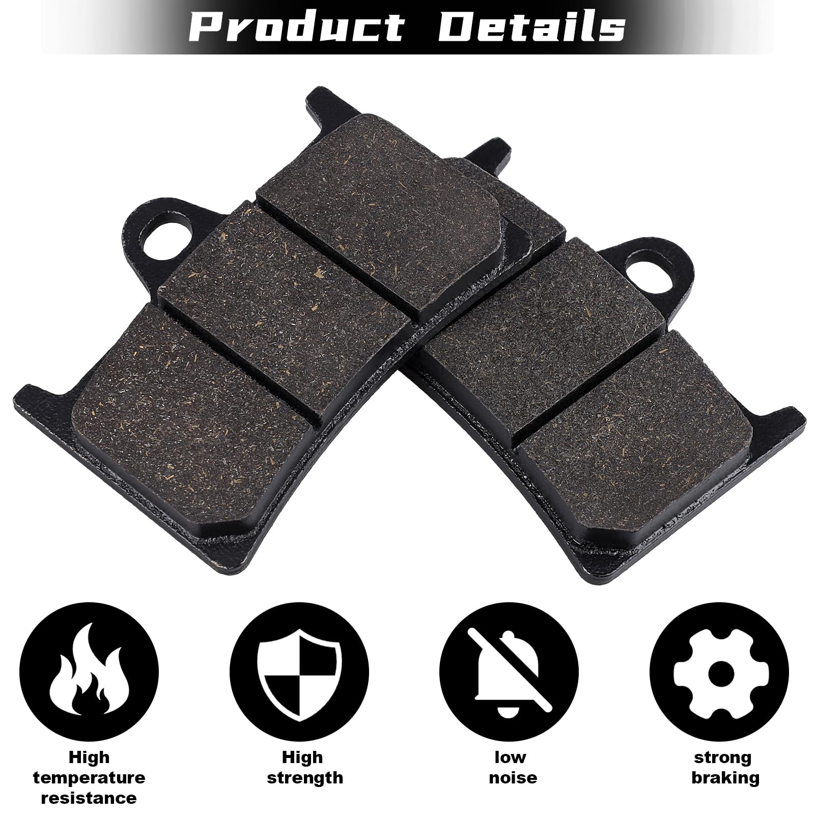 Front & Rear Brake Pads Compatible With Yamaha Fz1 Fz6 Fz8 Yzf R1/R6/R6S 2003 2004 2005 2006 2007 Yzf600R Xsr900 Xsr700 Mt07 Mt-