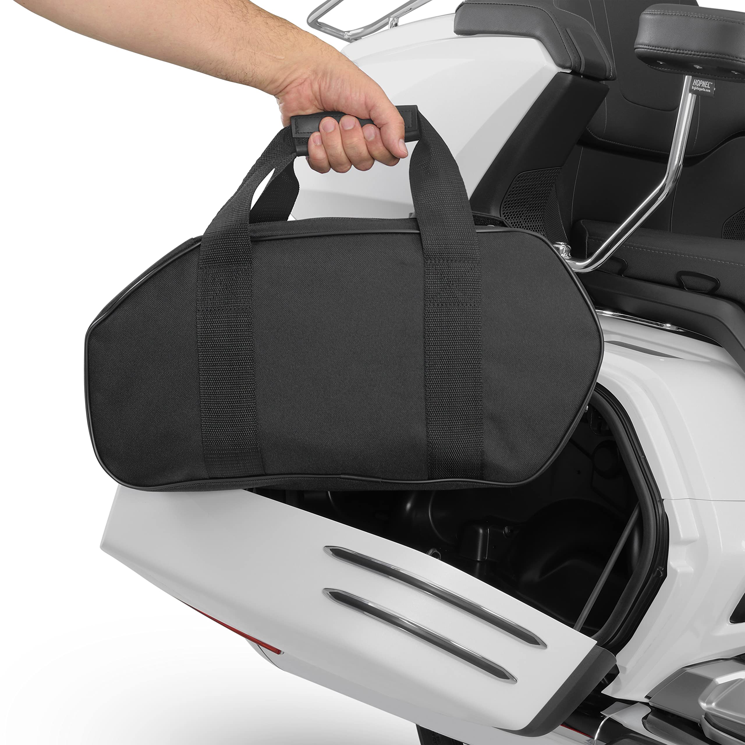 Hopnel Custom Fit Motorcycle Saddlebag Liner for Honda GL1800 2018+ - 920 Cubic Inch Double Zipper Bag with Reinforced Carry Han