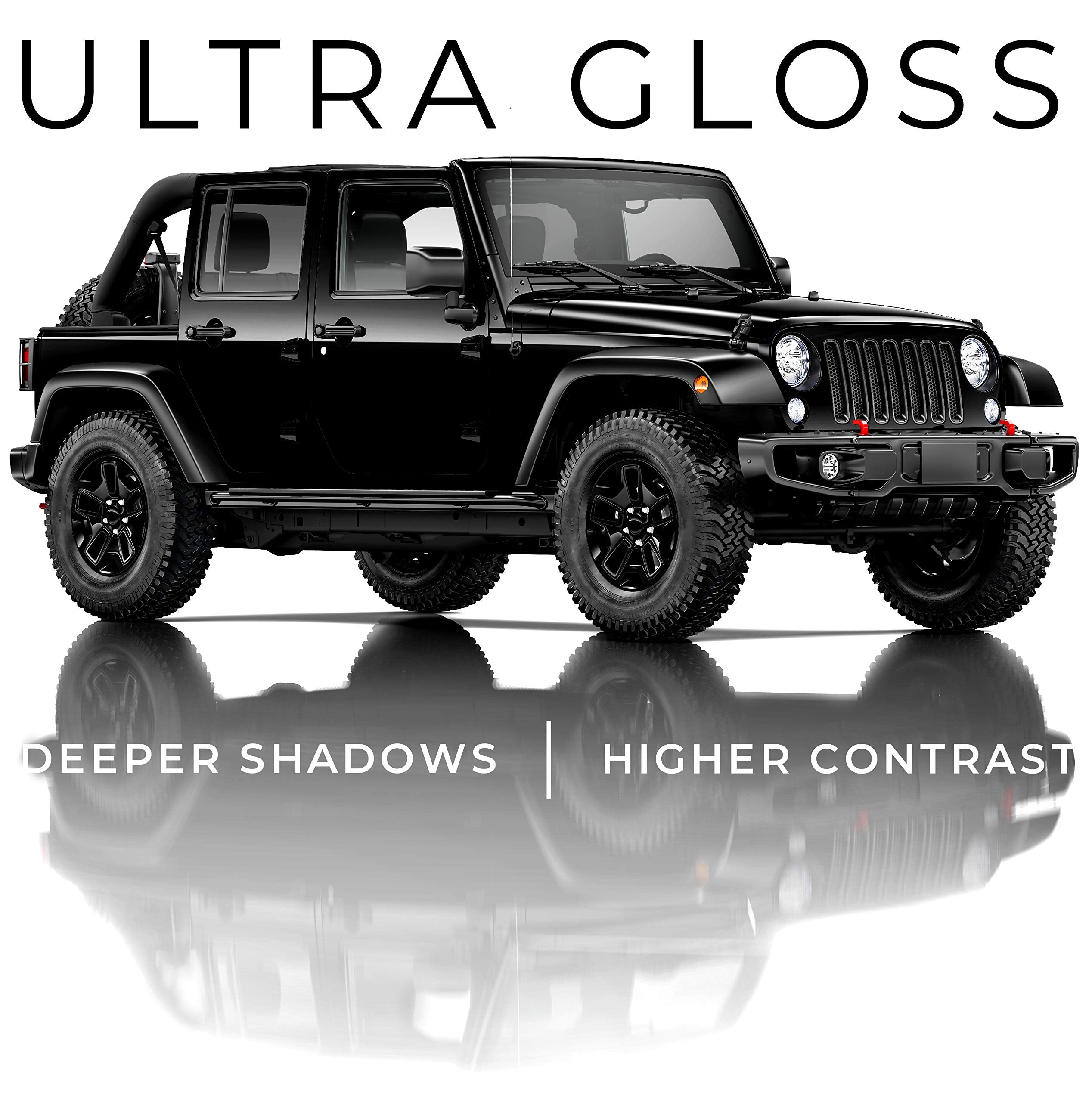 Vvivid+ Ultra Gloss Premium Vinyl Car Wrap Film (3Ft X 5Ft, Gloss Piano Black)
