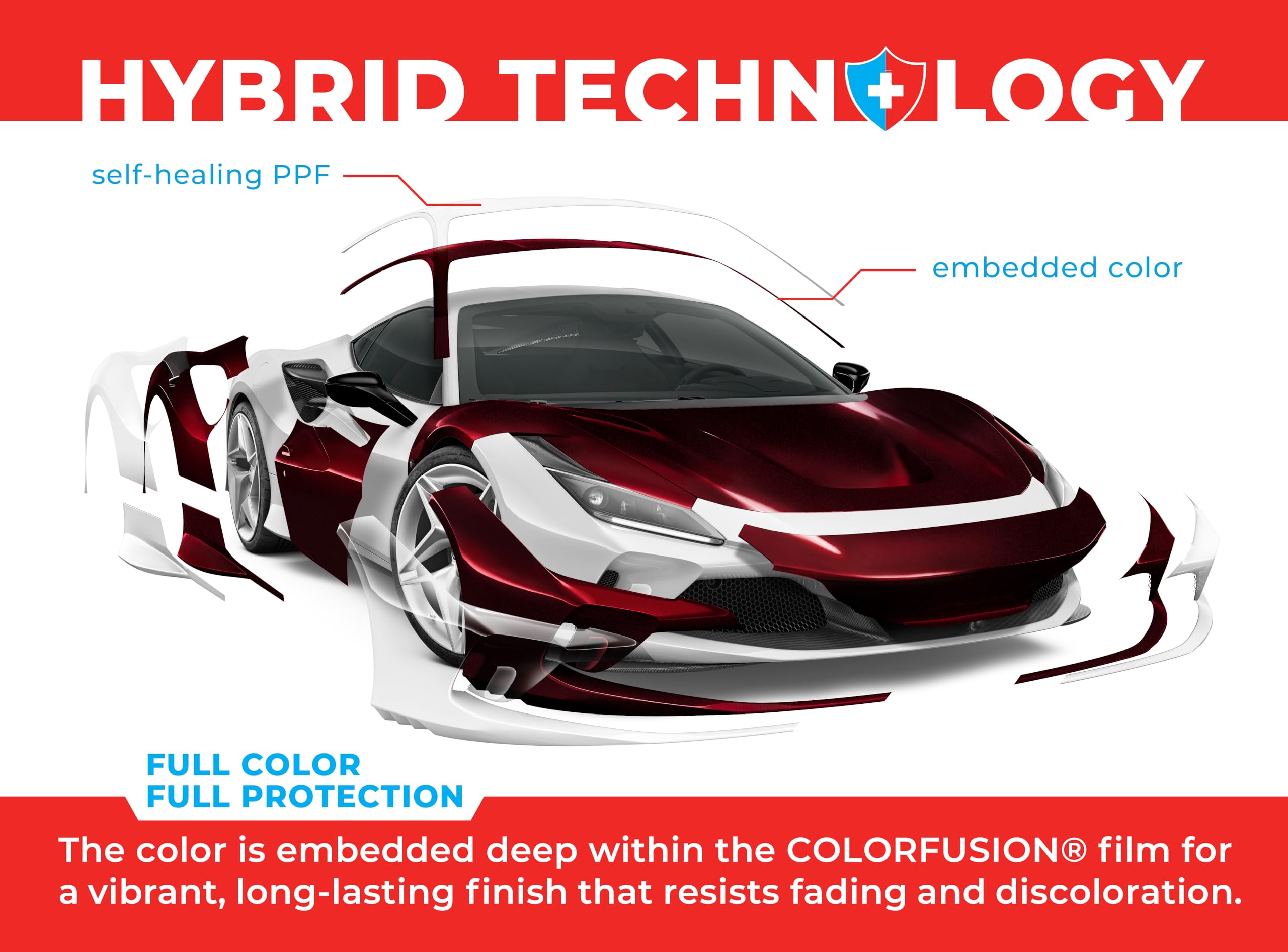 Colorfusion Ppf By Vvivid, Gloss Demon Dry Apply Ppf Vinyl Car Wrap Roll 6Ft X 5Ft