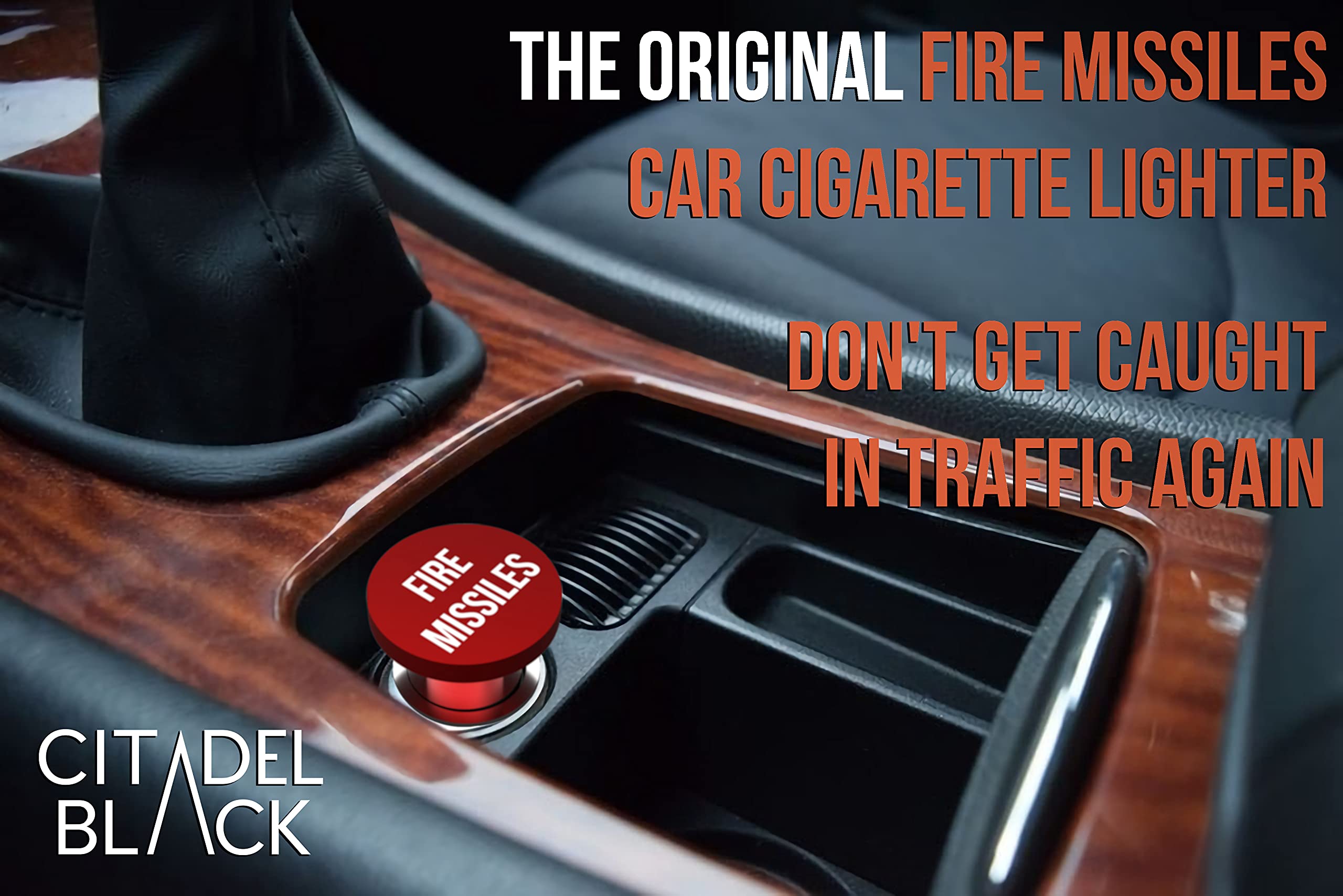 Fire Missiles Button Car Cigarette Lighter by Citadel Black - Anodized Aluminum, 12-Volt Replacement Accessory w/Safety Feature,