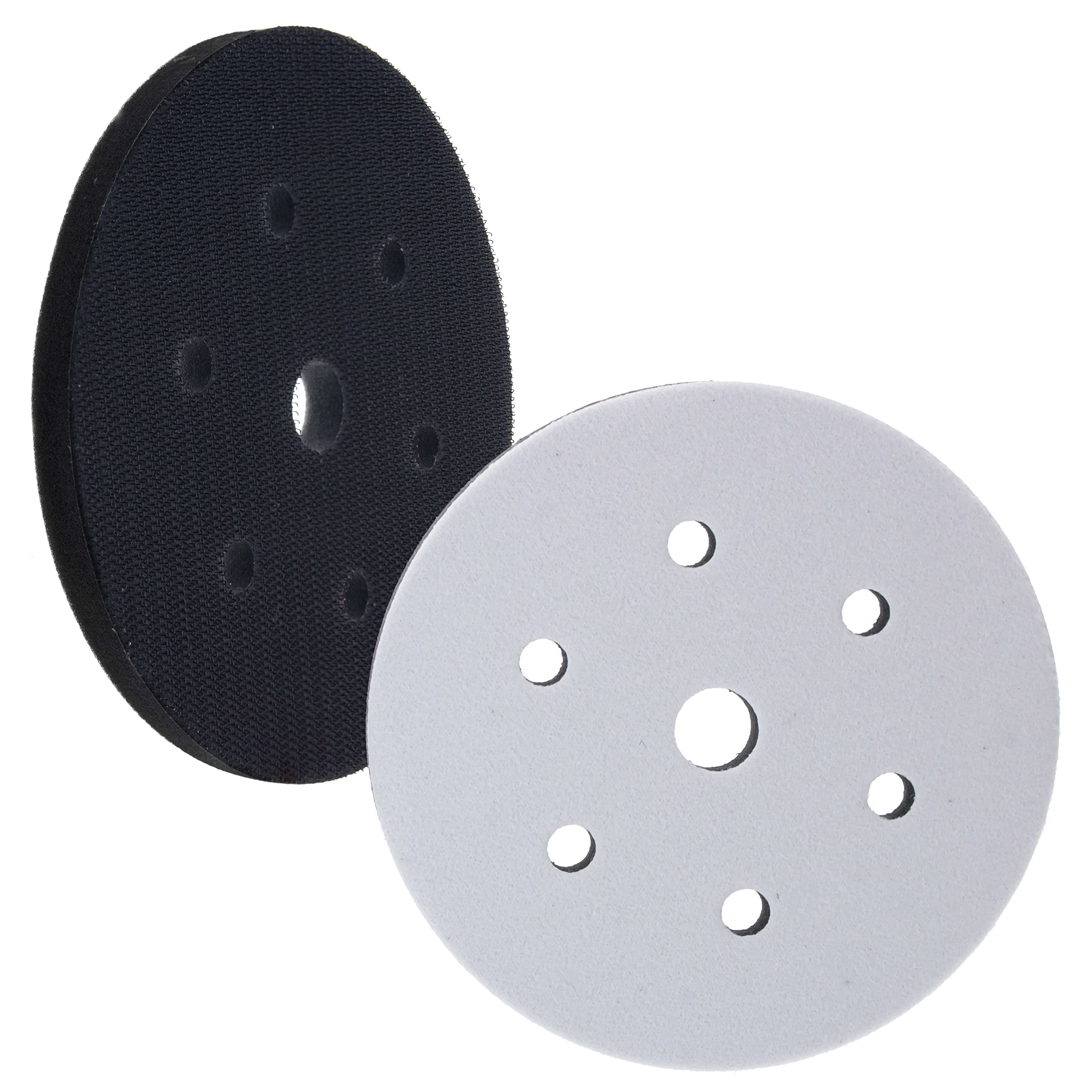 TCP Global 6 x 7/16 10mm Thick Soft Density Interface Pad for DA Polishers & Sanders, 6 + 1 Hole Pattern Dustless, Hook & Loop