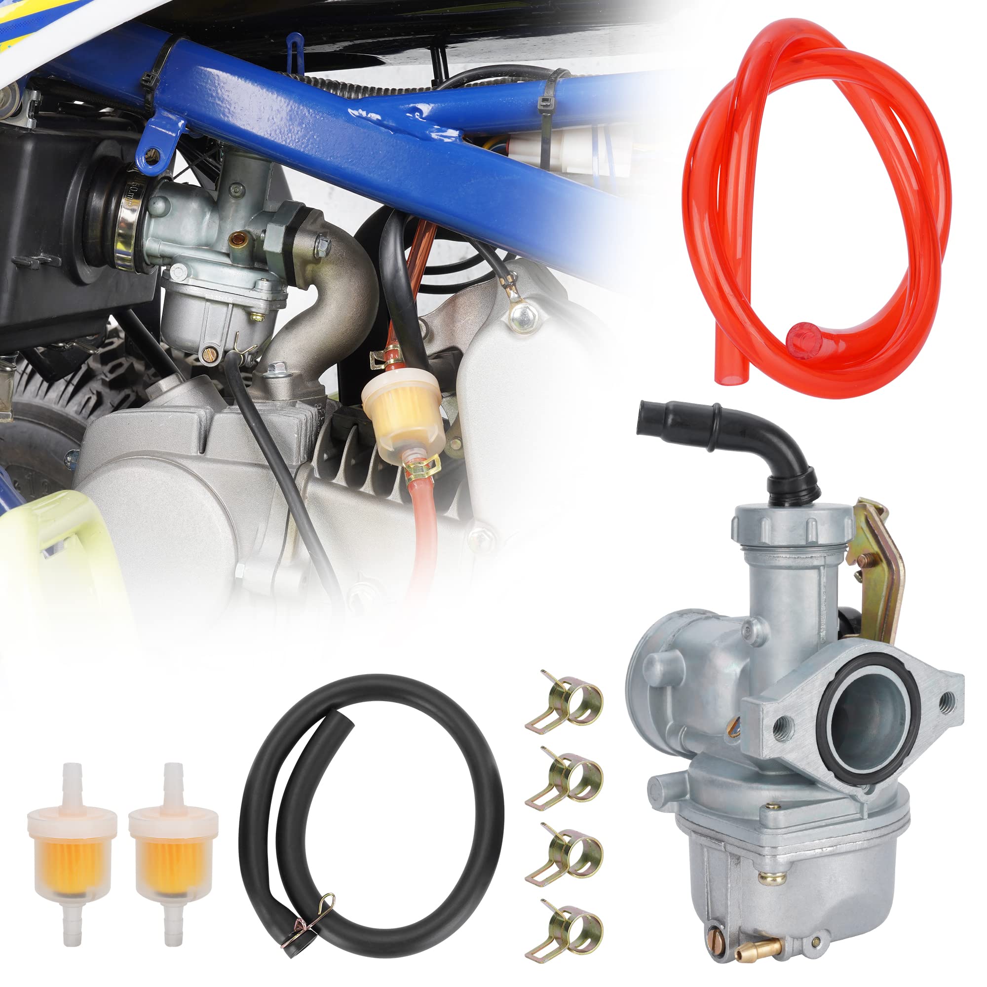 PZ22 Carburetor 22mm Carb with Fuel Filter Cable Choke for SSR 110cc 125cc Sunl Roketa Taotao Monkey Coolster ThumpStar CRF Pit 