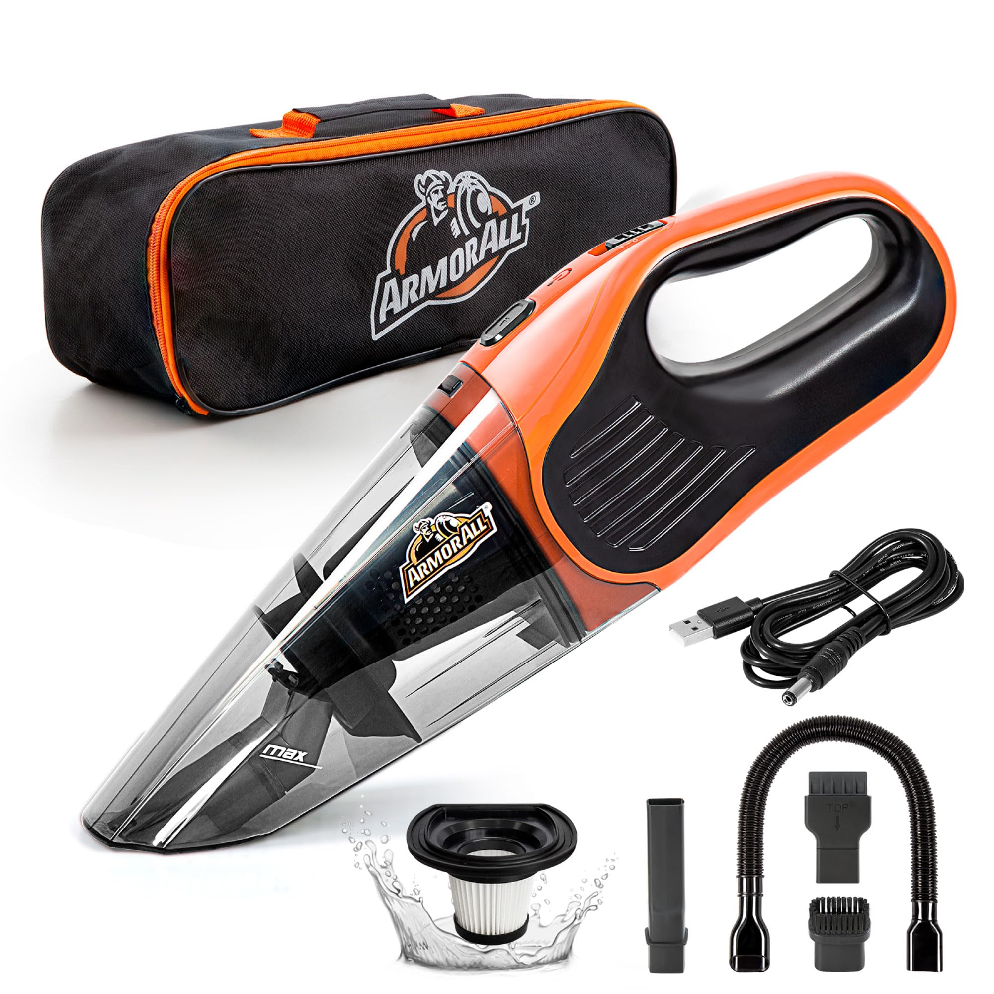Armor All AA12V2 0903 Car Vac, Compact, Orange (Pack of 6)
