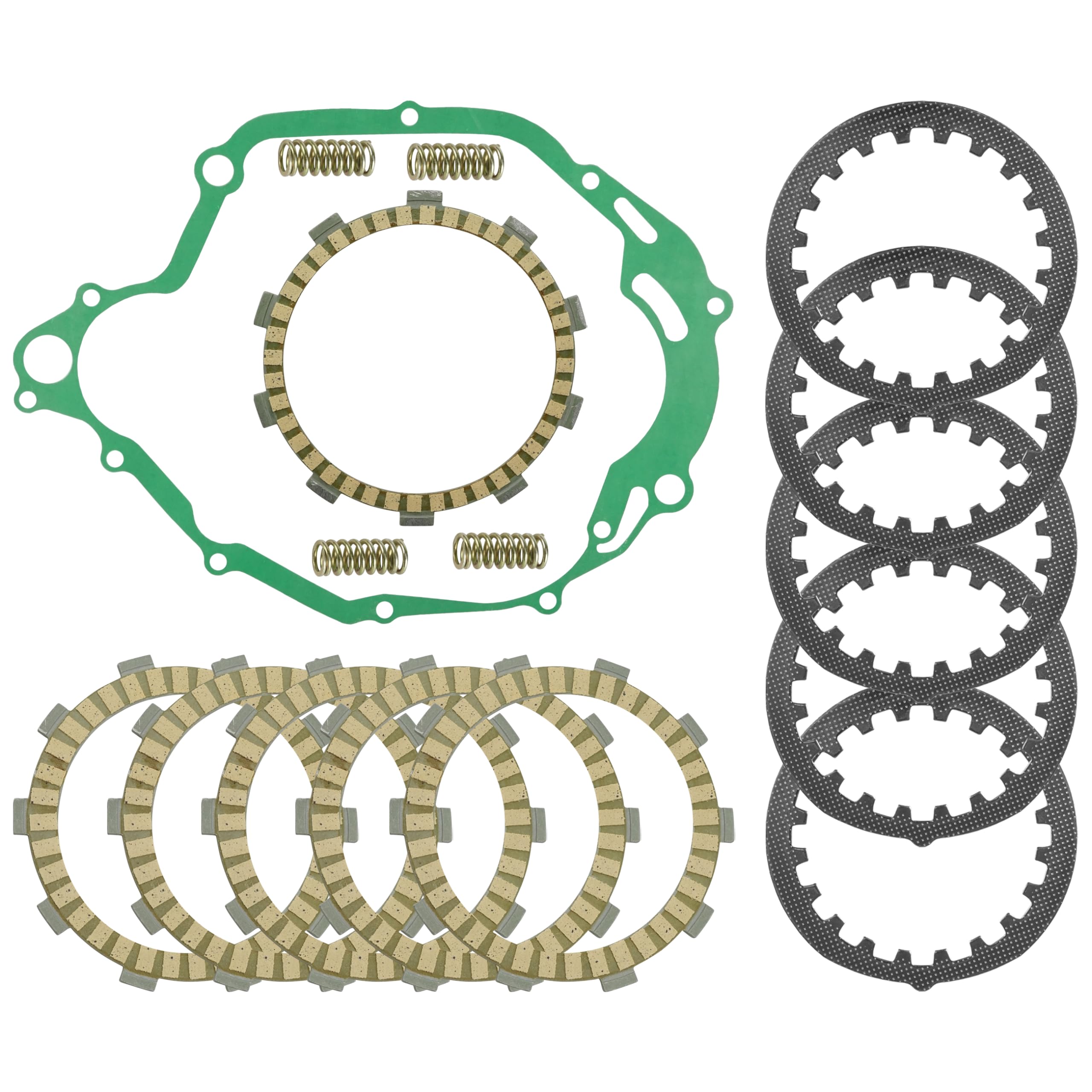 Caltric Clutch Friction Steel Plates Springs Gasket Kit Compatible with Yamaha Serow XT225 1992-2000 / TTR225 TT-R225 1999-2004 