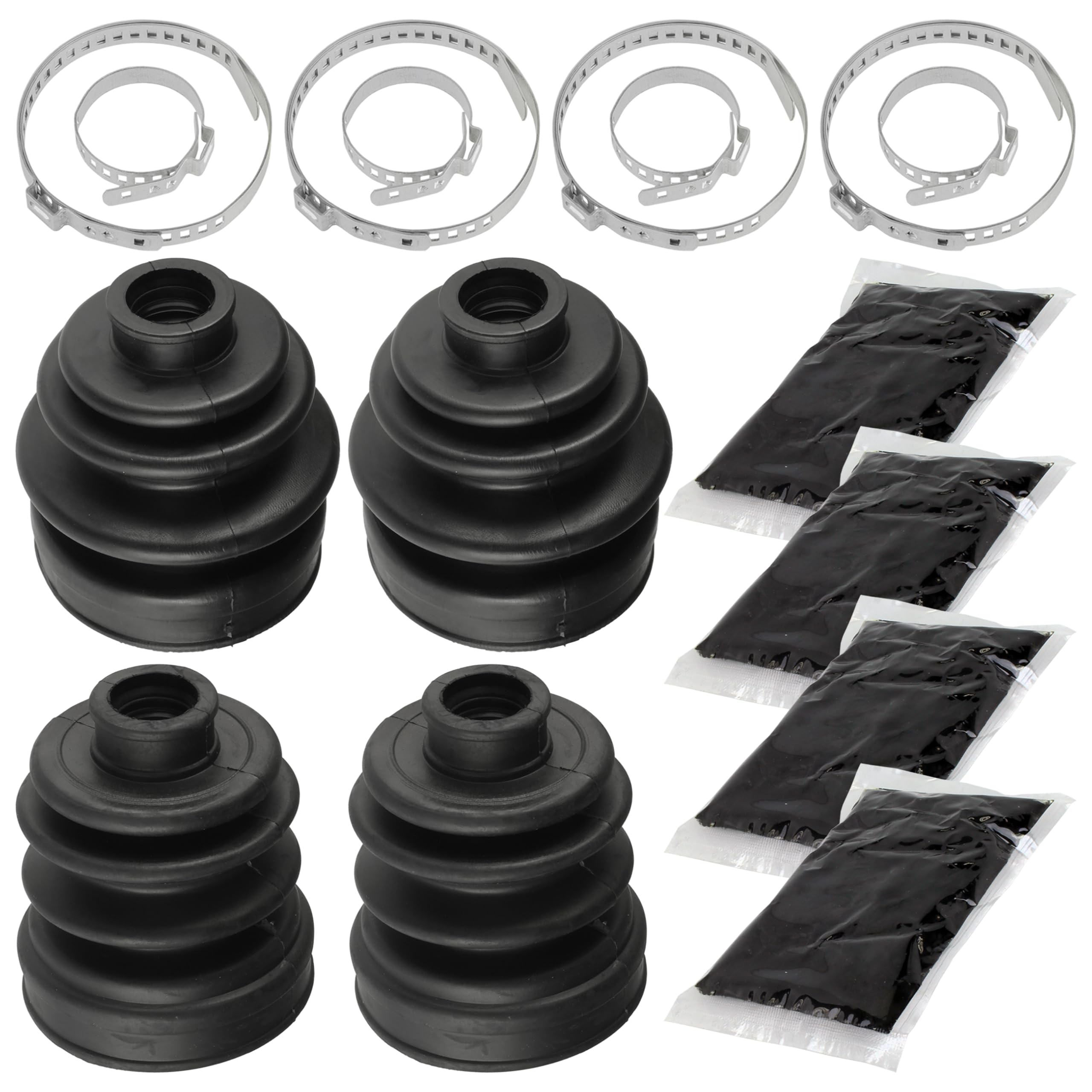 Caltric 2 Rear Axle Inner and Outer CV Boot Kit Compatible with Yamaha Rhino 660 YXR660F 4WD 2005 2006 2007