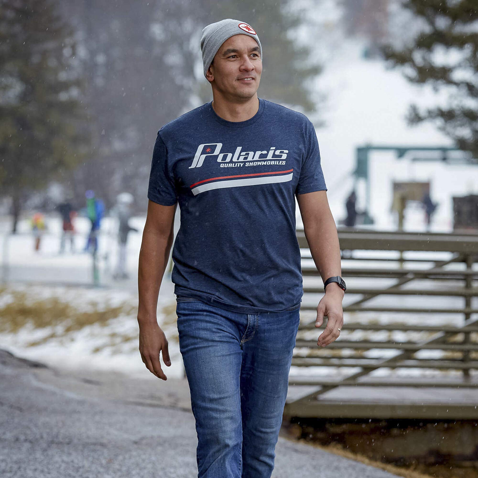 Polaris Snowmobile Men'S Heritage T-Shirt Logo - L Navy