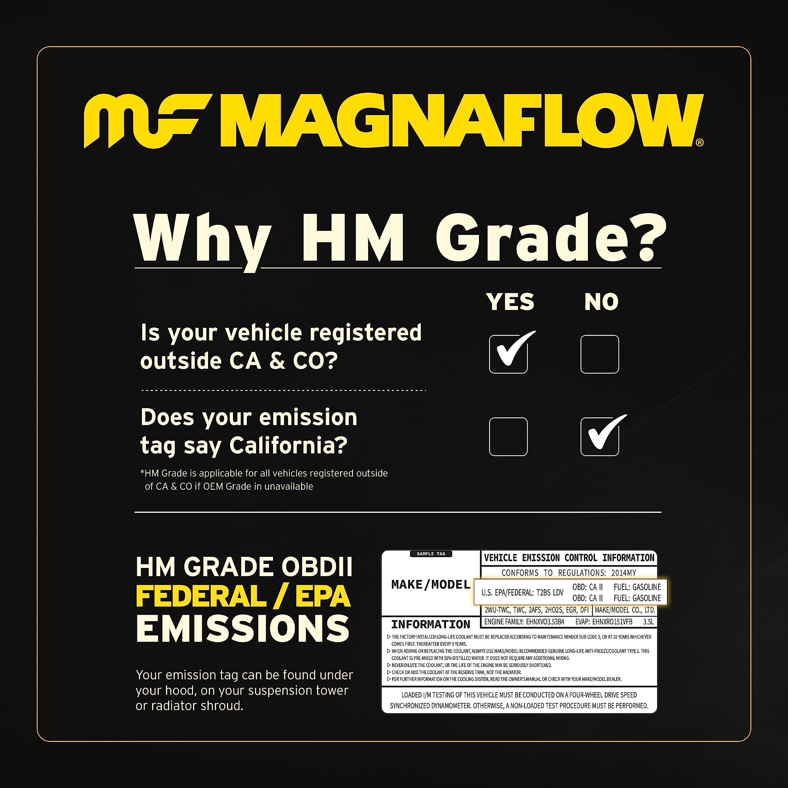 Magnaflow Catalytic Converter 99356Hm: 2.5/2.5 Inlet/Outlet, Hm Grade, Universal Fit (Epa Compliant)