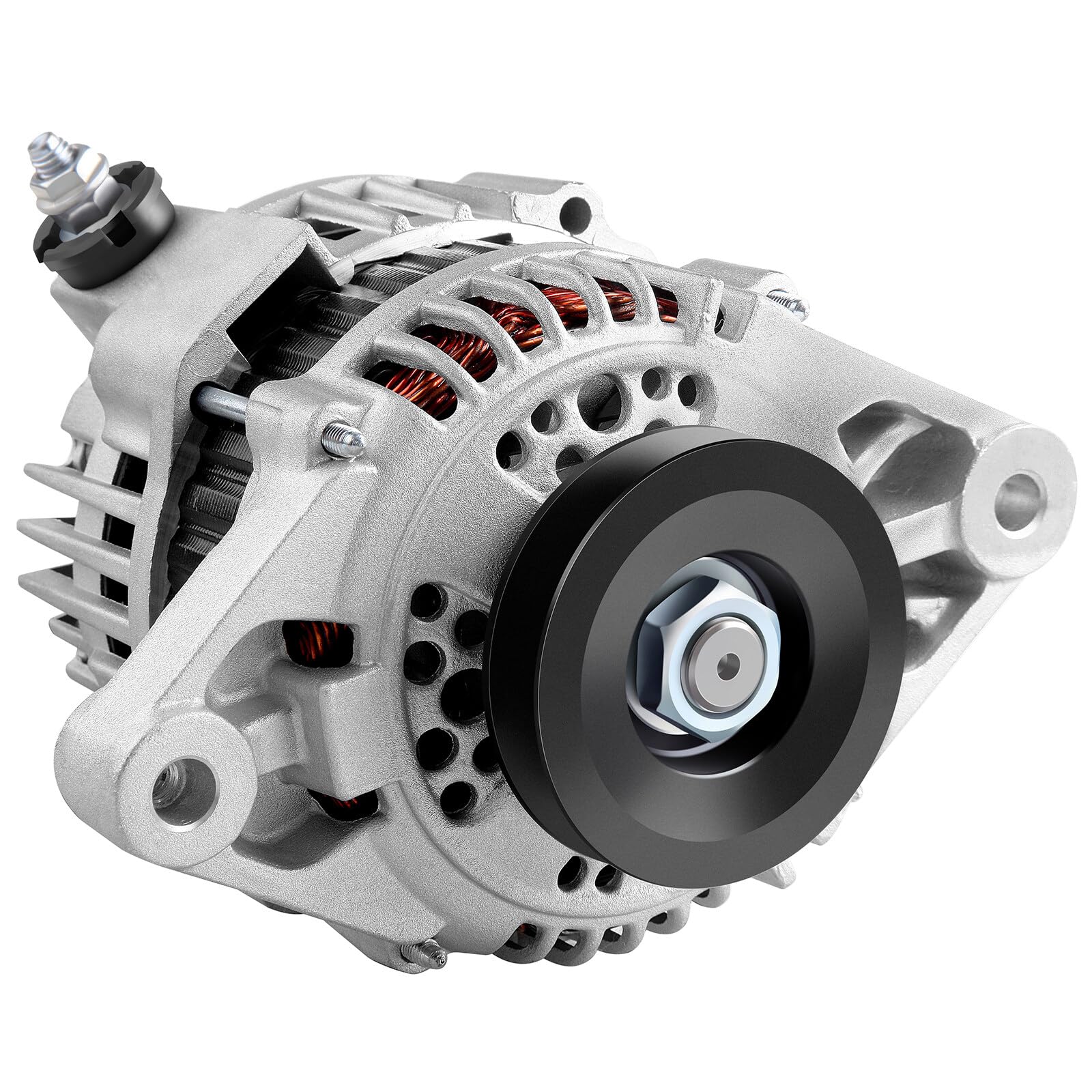 SCITOO Alternator Fits for Nissan for Pickup D21 2.4L 1995-1997 95 96 97 2.4-12V 60 Amp CW 1-Groove Pulley, Replace OE 13644