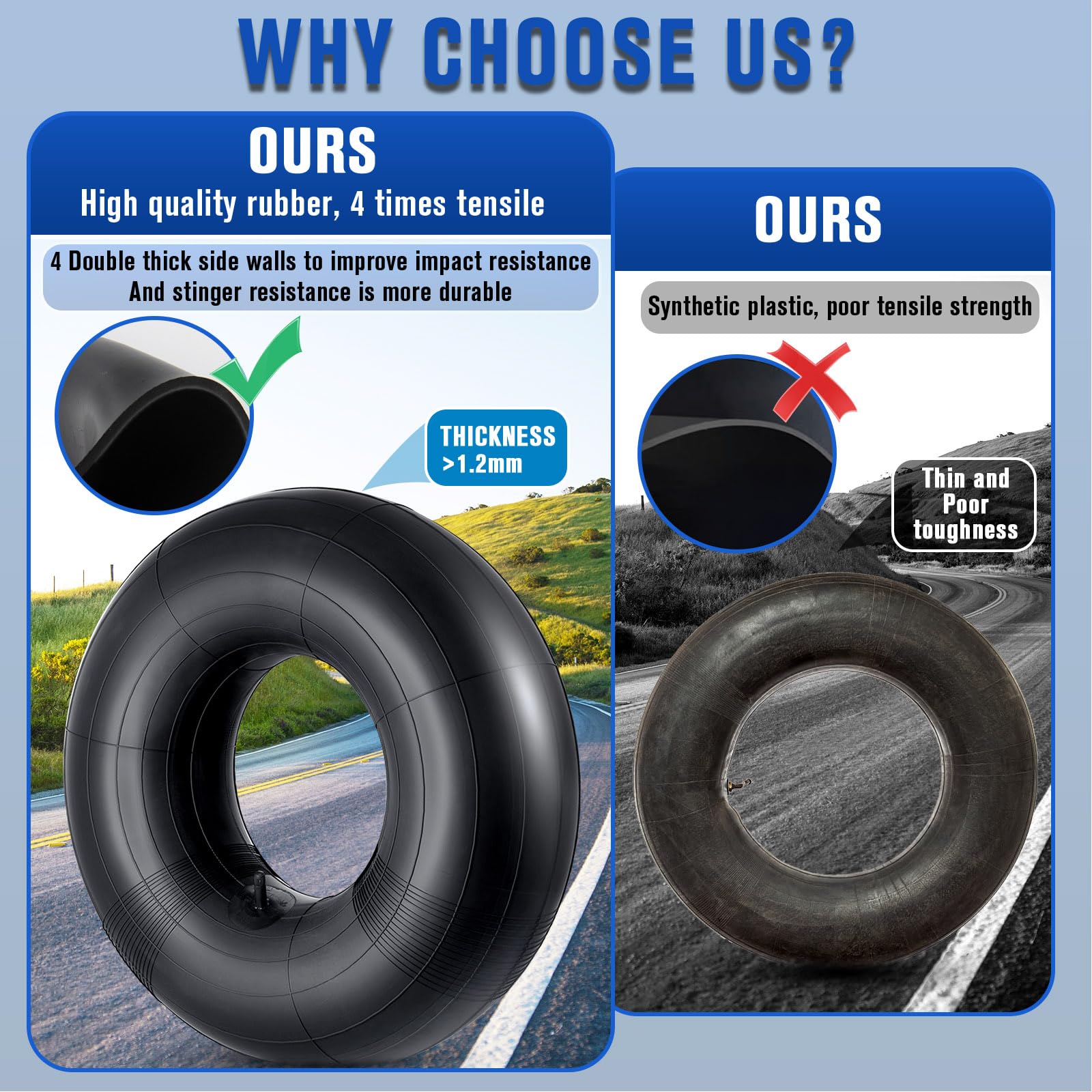 20X10-8,20X8-8,20X10.00-8,20X8.00-8 Premium Replacement Tire Inner Tubes(2 Packs),For Riding Mower Lawn Tractor Snow Blower Golf