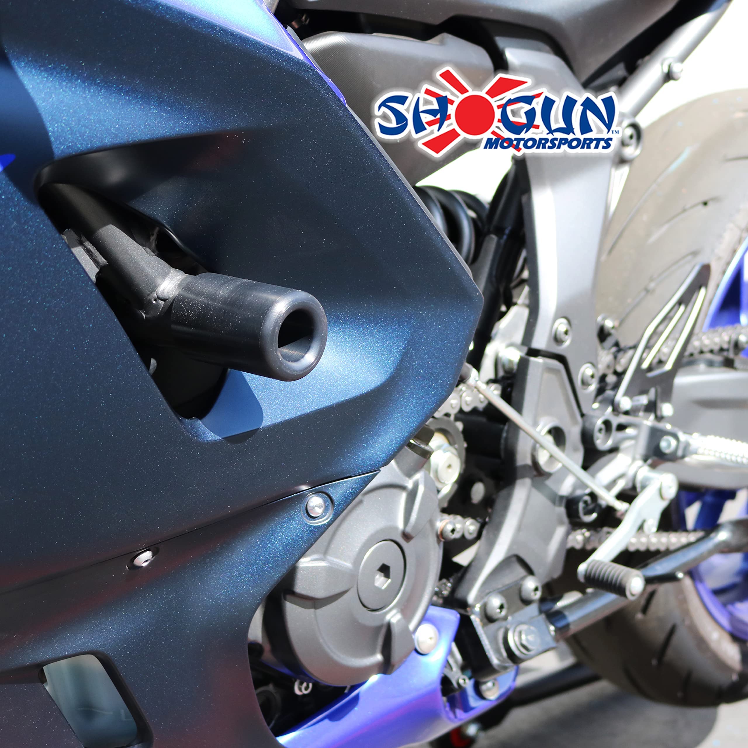 Shogun Yam YZF-R7 R7 2022 2023 Black No Cut Frame Sliders - 750-6619 - Made in The USA