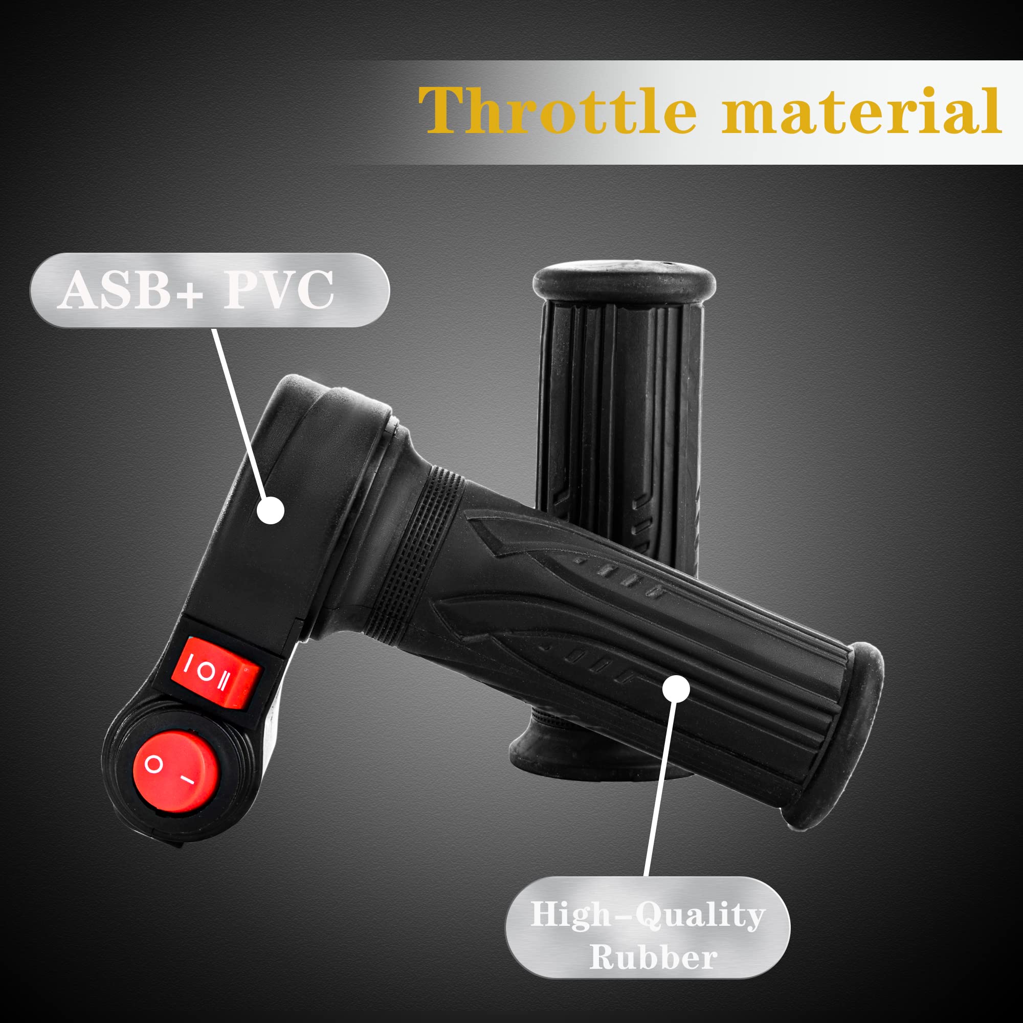 doinal Universal Electric Twist Throttle - 12-72V, Three Speed with Reverse, Medium Size, Durable ABS Material, 3 Speed Throttle