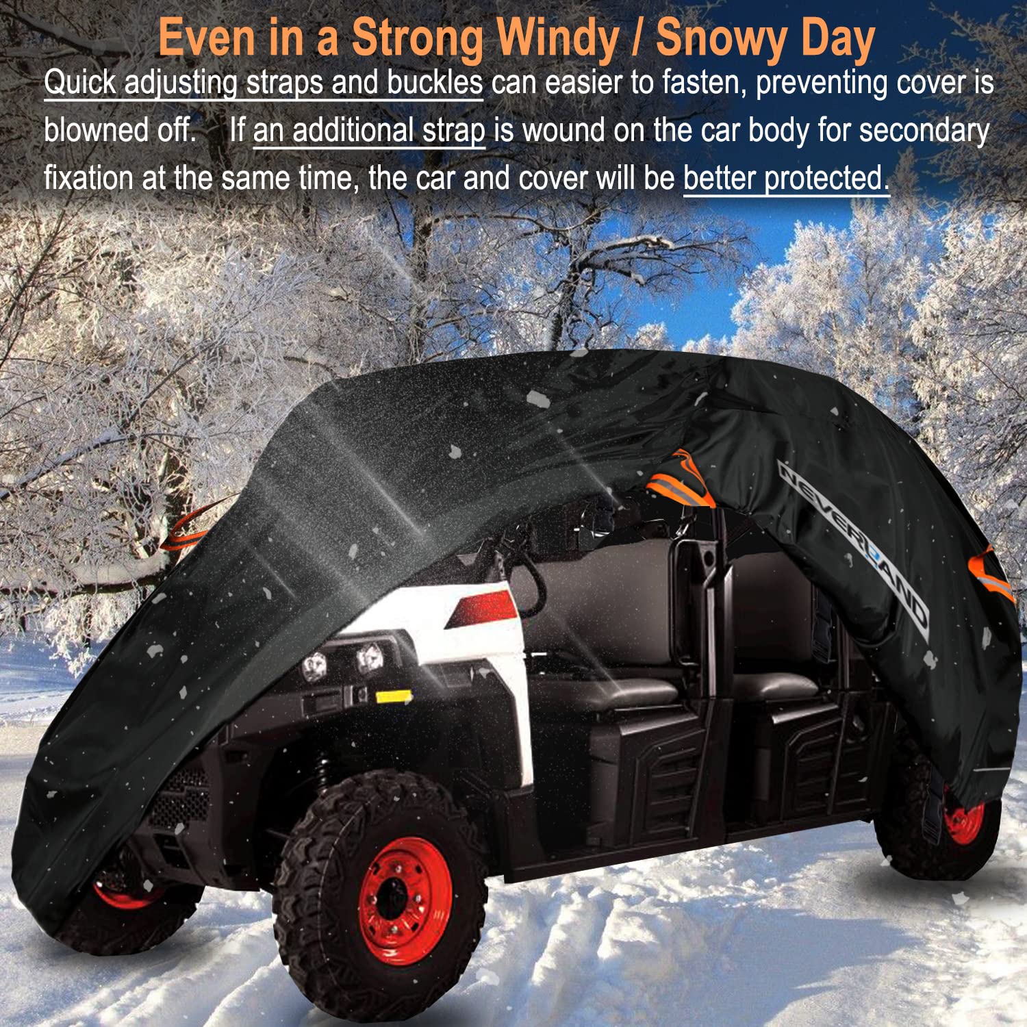 Neverland Utv Cover Heavy Duty Ranger Cover Waterproof 4-6 Seater Side By Side Covers 4 Door All Weather Storage With Reflective Strip Compatible With Polaris Rzr General Can-Am Yamaha Sxs