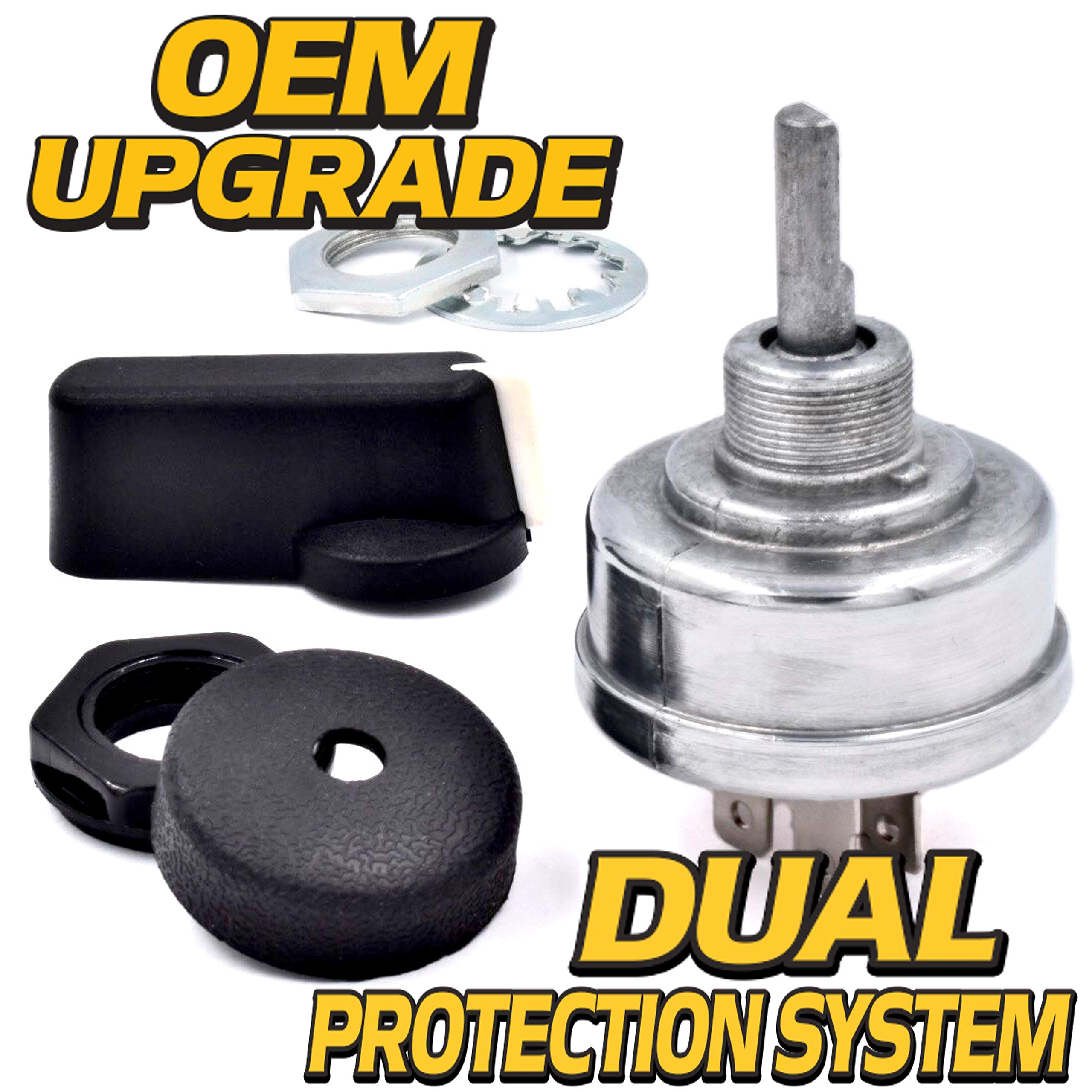HD Switch Ignition Switch, 4 Position, Steel, Black, Model FRBatch3-13392, Replaces Miller Welder 217680 & 207073, Includes Handle & Grommet
