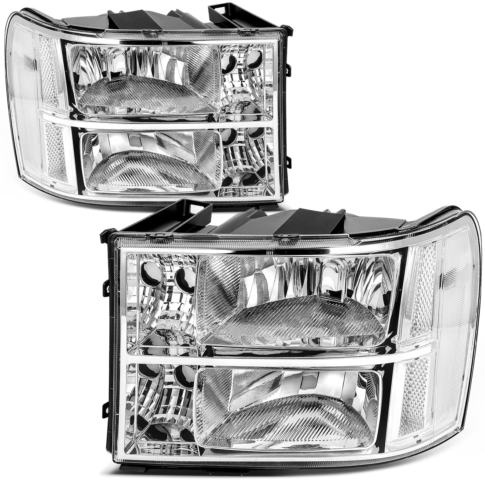 LBRST Headlight Assembly Fit 2007-2013 for Sierra 1500, 2007-2014 for Sierra 2500 HD, 2007-2014 for Sierra 3500 HD Driver & Pass