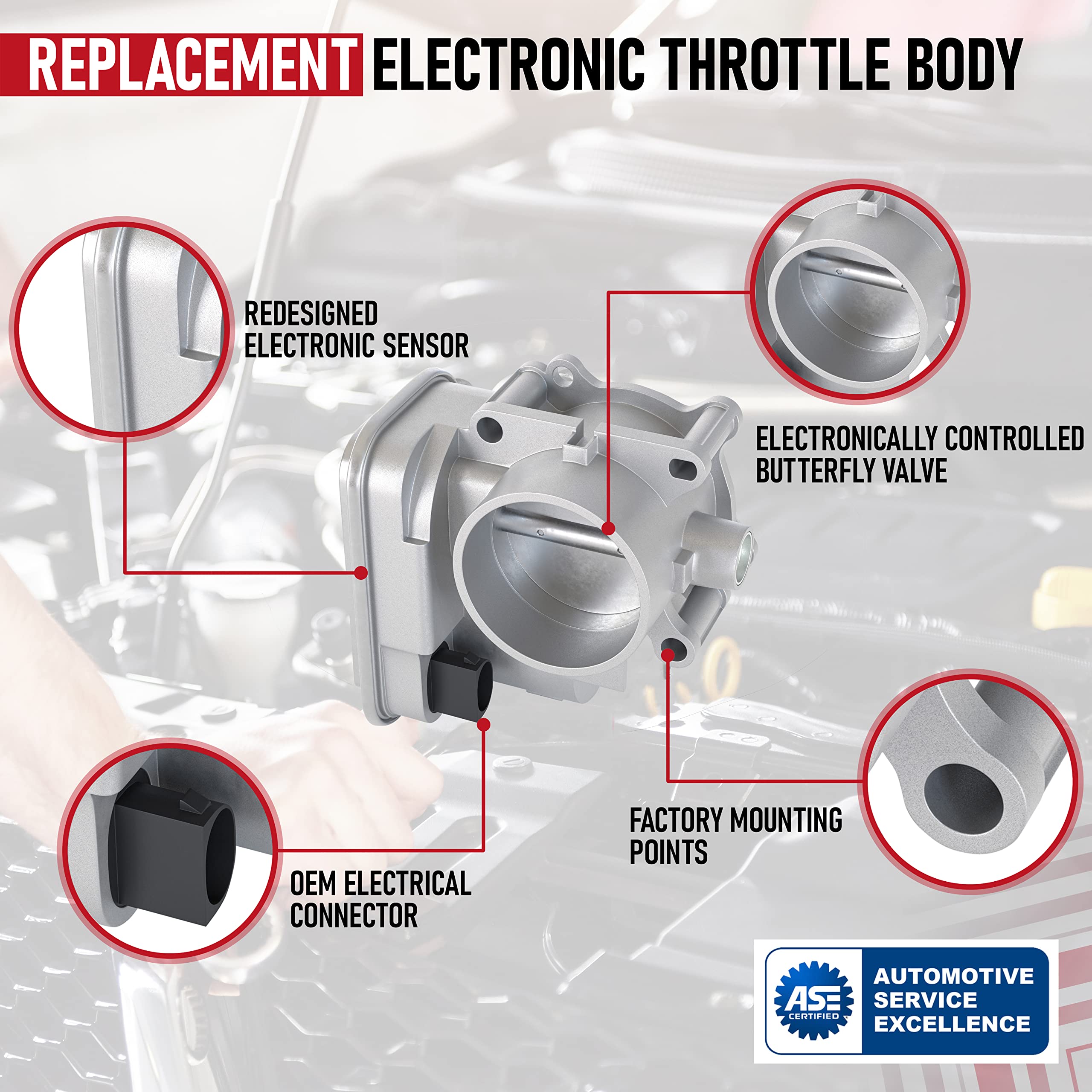 Electronic Throttle Body - Compatible with Chrysler, Jeep & Dodge 2.0L and 2.4L - 200, Sebring, Avenger, Caliber, Journey, Compa