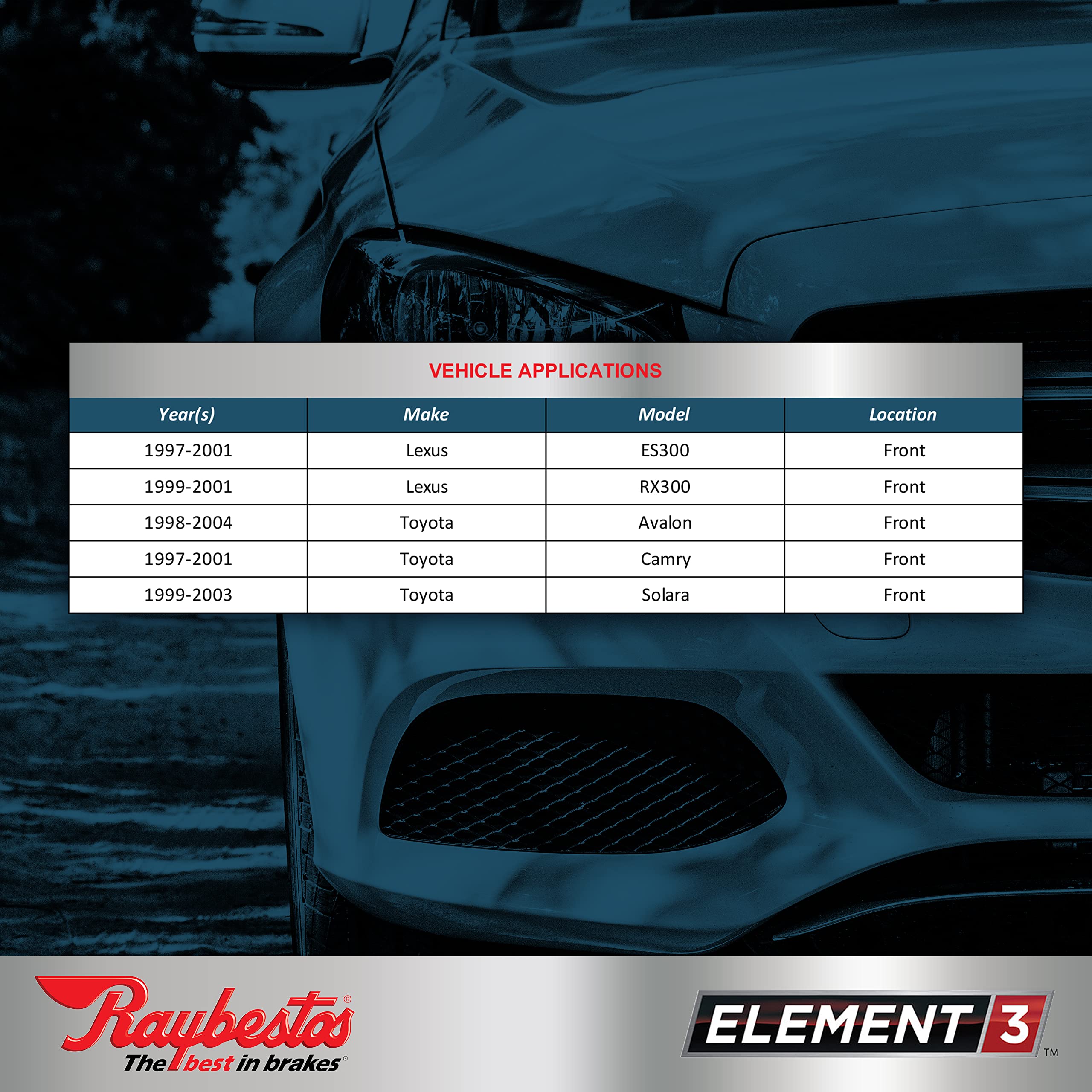 Raybestos Element3 Automotive Replacement Front Brake Pad Set For Select Toyota, Lexus (Eht707H)