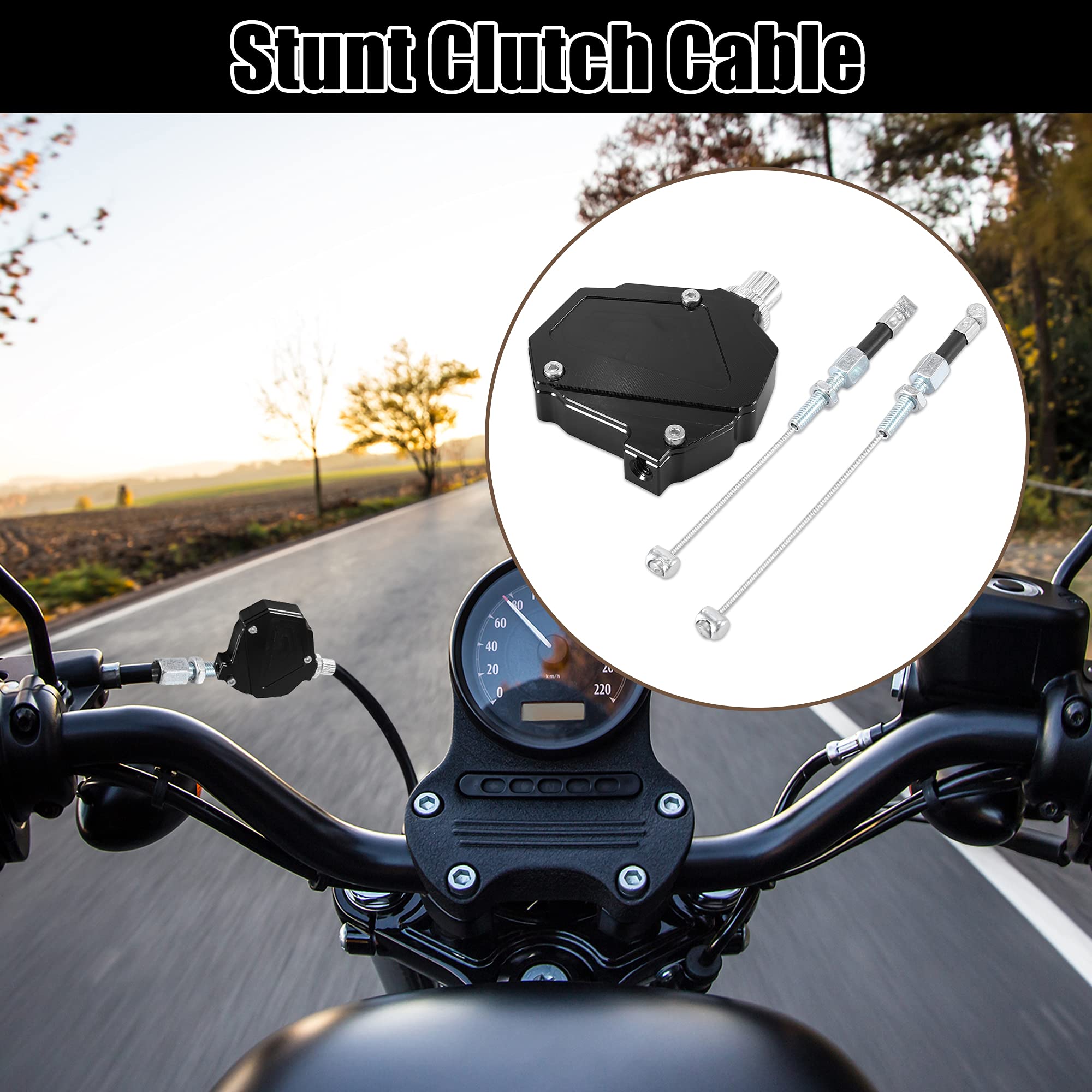 Motoforti Universal Motorcycles Stunt Clutch Easy Pull Cable Line Aluminum Alloy Clutch Economizer System Black