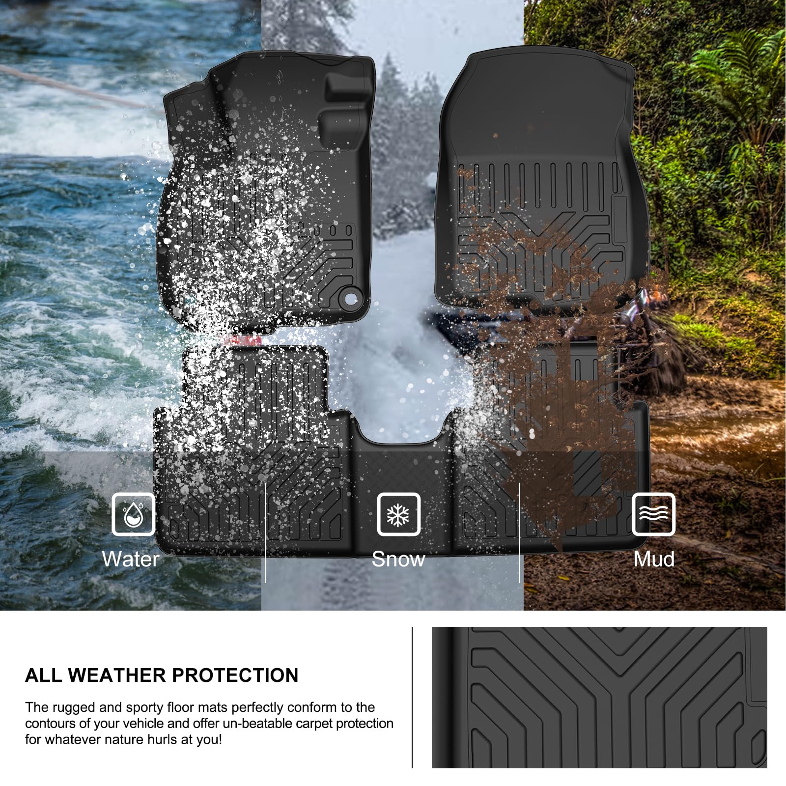 Kiwi Master Floor Mats & Cargo Mat For 2017-2022 Honda Cr-V All Weather Crv Mat Front Rear 2 Row Seat & Trunk Tpe Slush Liners B