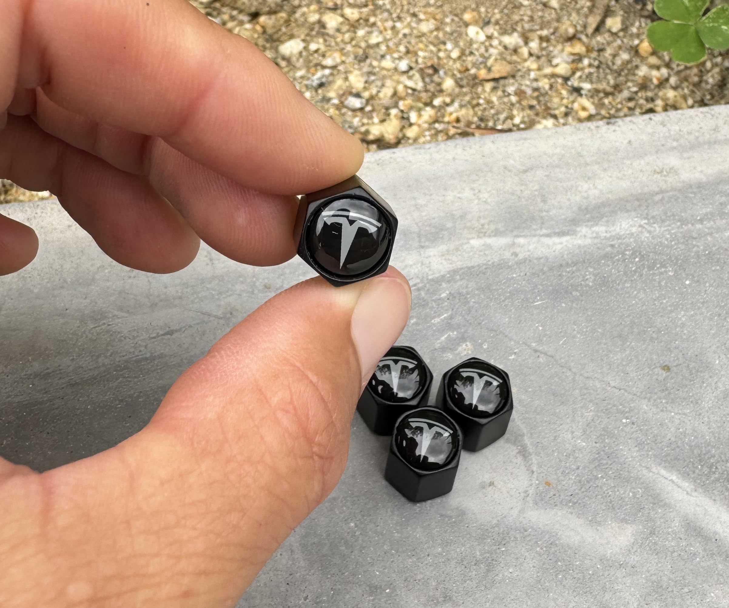 Tactilian Car Tire Valve Stem Caps For Tesla Model 3, S, X, Y Accessories (4 Pack) Leakproof Aluminum Tire Valve Caps With Rubbe