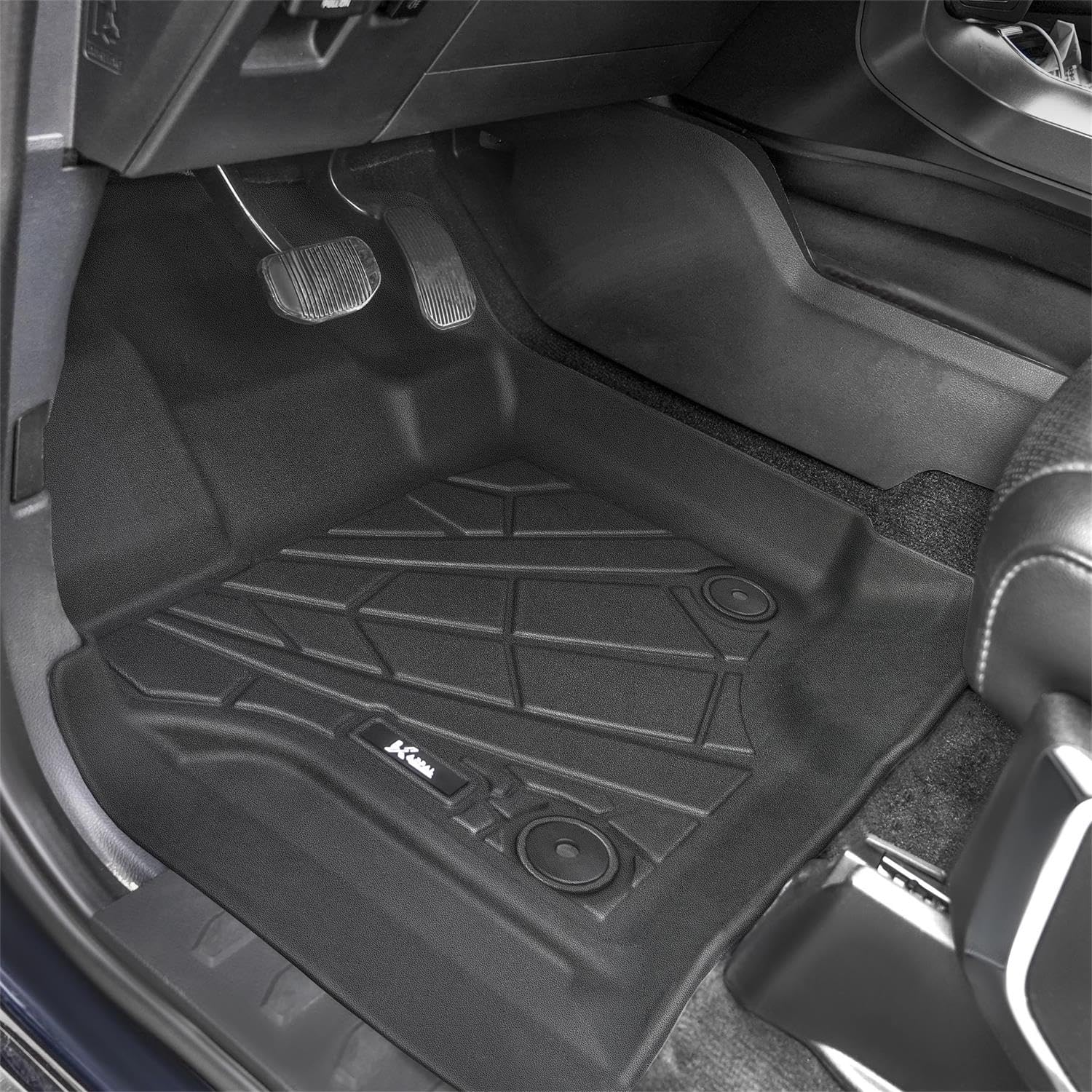 Karpal Floor Mats Fit For 2015-2025 Ford F-150/2022-2025 F-150 Lightning Supercrew (Rear With Fold Flat Storage), All Weather Cu