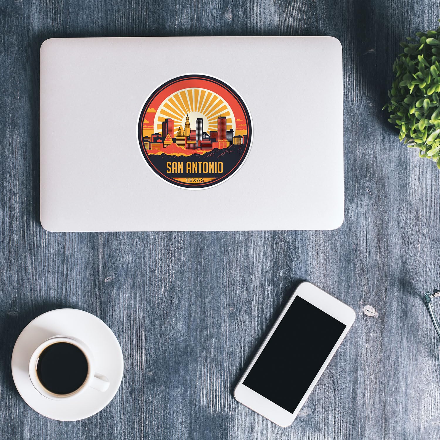 San Antonio City Sticker - Waterproof Vinyl Decal for Car Bumper, Laptop, Water Bottle, Wall, and Window, Size - 5'' Longer Side