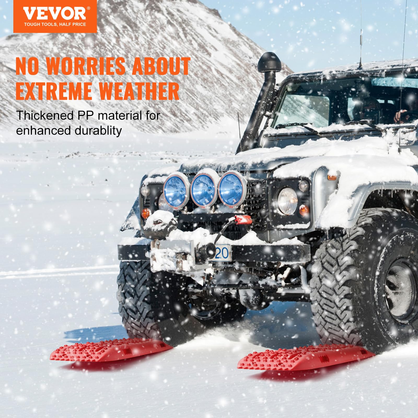 Vevor 10 Ton Traction Boards With Pp Material, Recovery Boards For Off-Road Vehicles/Cars/Pickups/Suvs/Rvs, Pair Tire Traction M