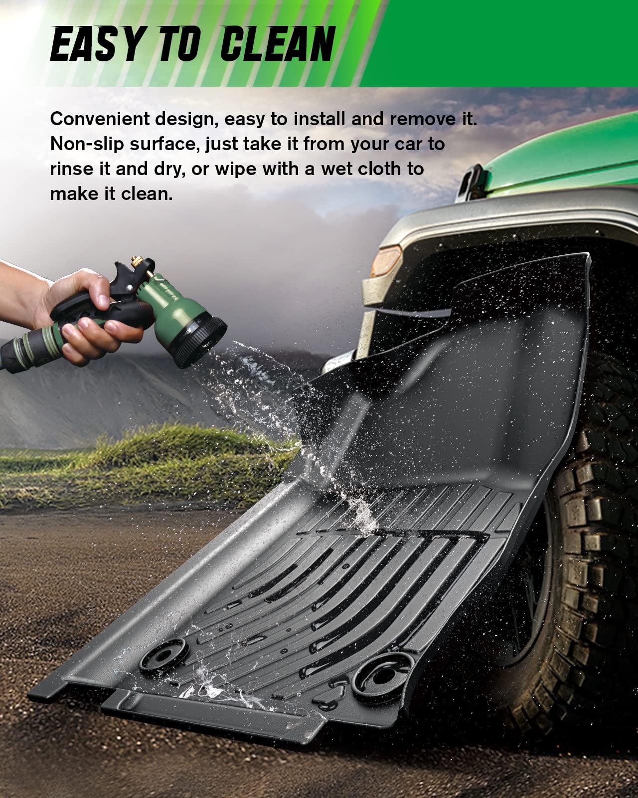 Viwik Floor Mats Compatible For 2013 2014 2015 2016 2017 Accord, Car Mats All Weather Custom Floor Liners Full Set Include 1St A