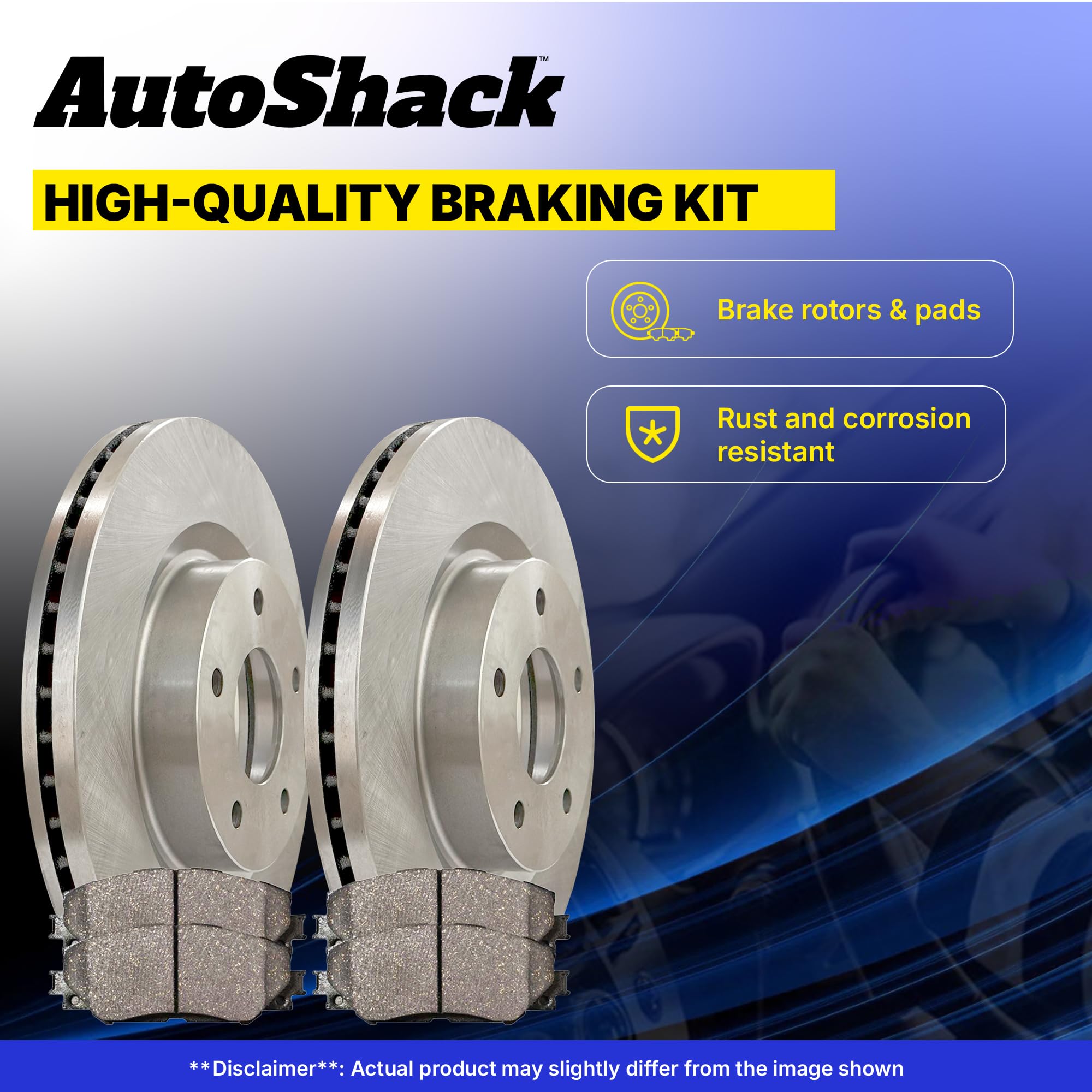 Autoshack Pair Of 2 Rear Brake Rotors And Performance Ceramic Pads Set Driver And Passenger Side Replacement For Gmc Sierra 1500 Yukon Xl Chevrolet Tahoe Suburban 2014-2018 Silverado 1500 4Wd Brkpk592