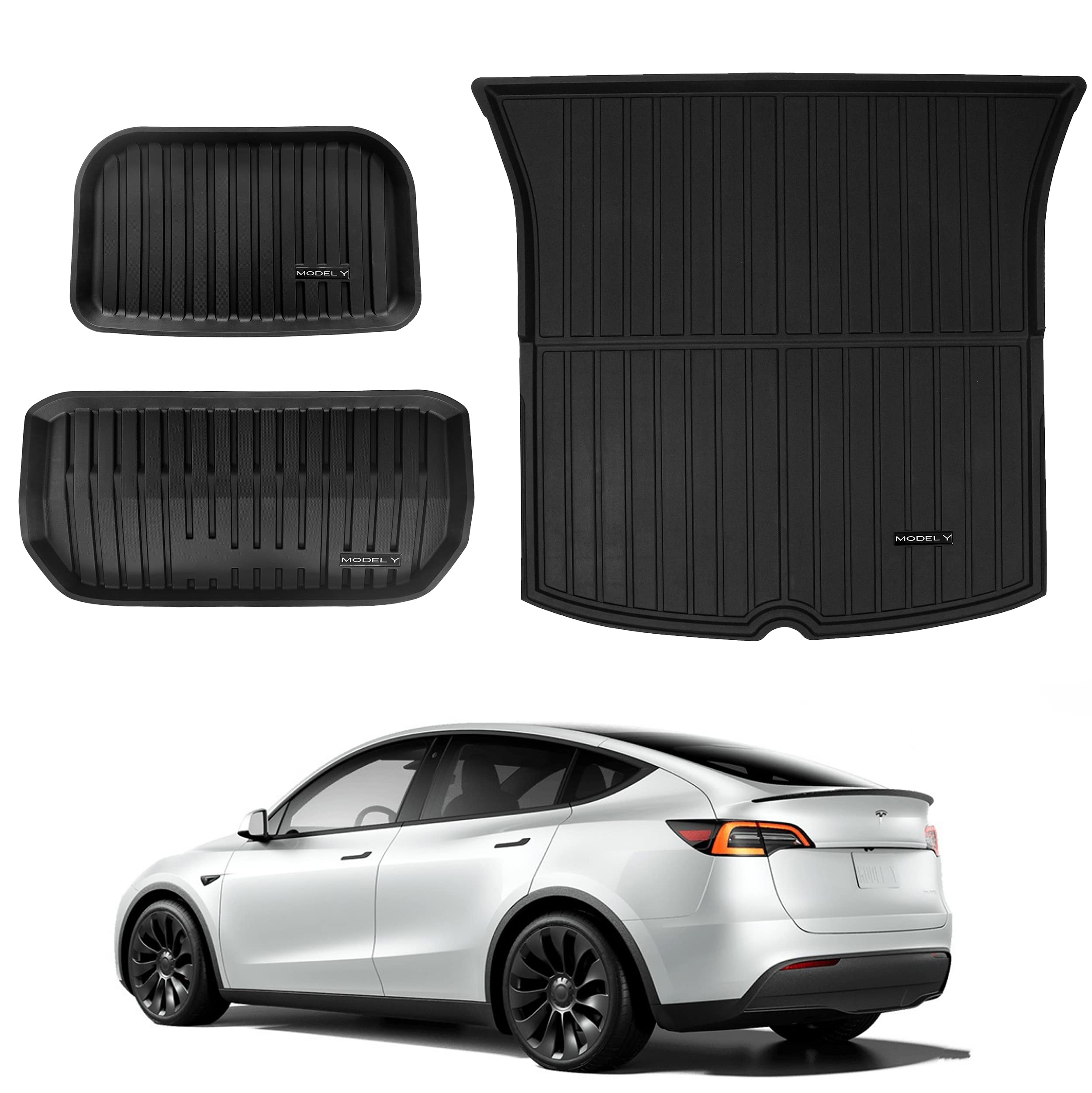 Pedigree 3D Tpe Material Tesla Model Y Trunk Mat Ful Cover All Weather Rear Trunk Storage Mat Custom Fit Heavy Duty Rubber Odorl