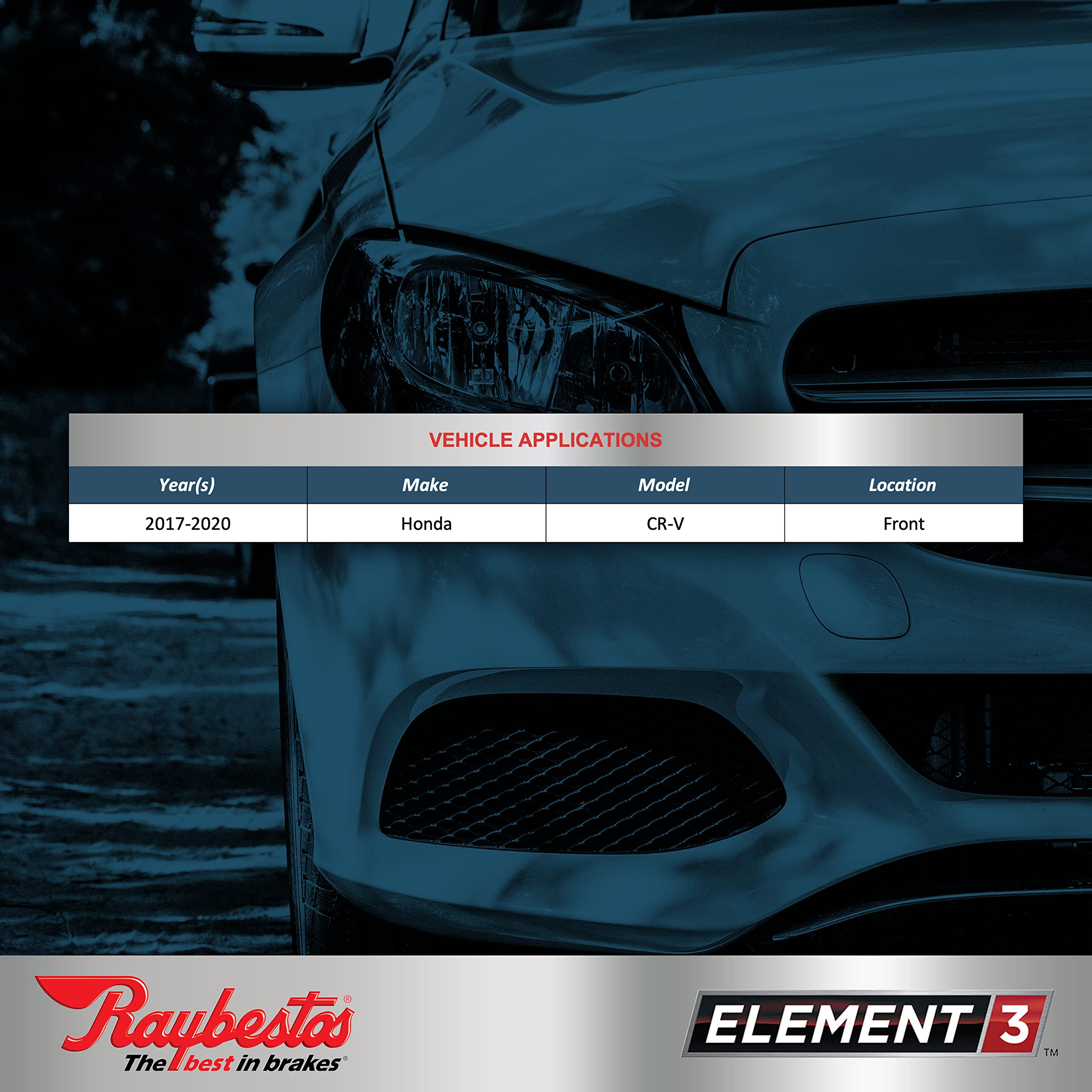 Raybestos Element3 Eht Automotive Replacement Front Brake Pad For Selected 2017-2023 Honda Cr-V, 2023 Honda Hr-V, 2017-2019 Hond