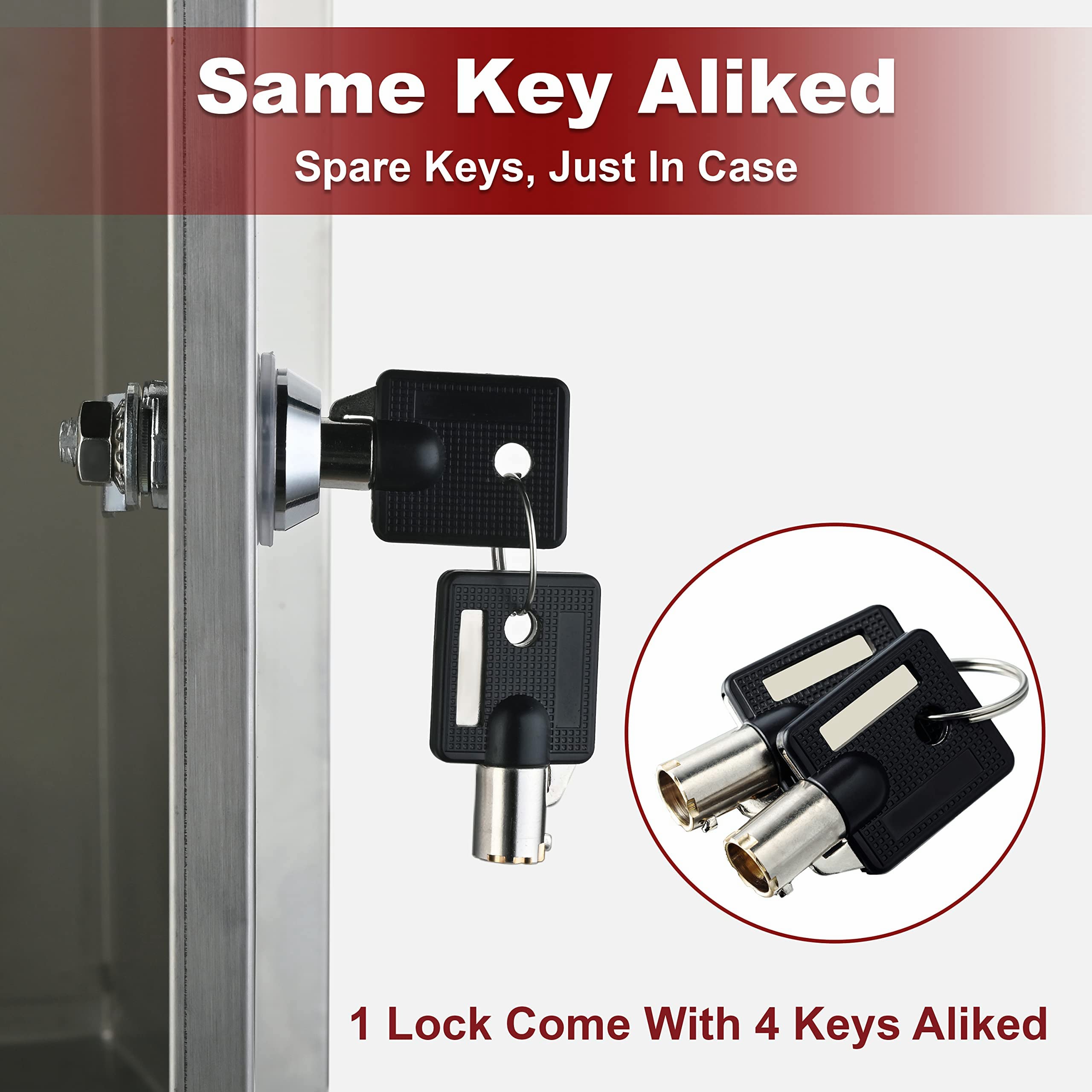 Naissian Rv Locks For Storage Door 2 Inch, Camper Storage Locks For Travel Trailer Compartment Cabinet Drawer With Keys 2'', Pac