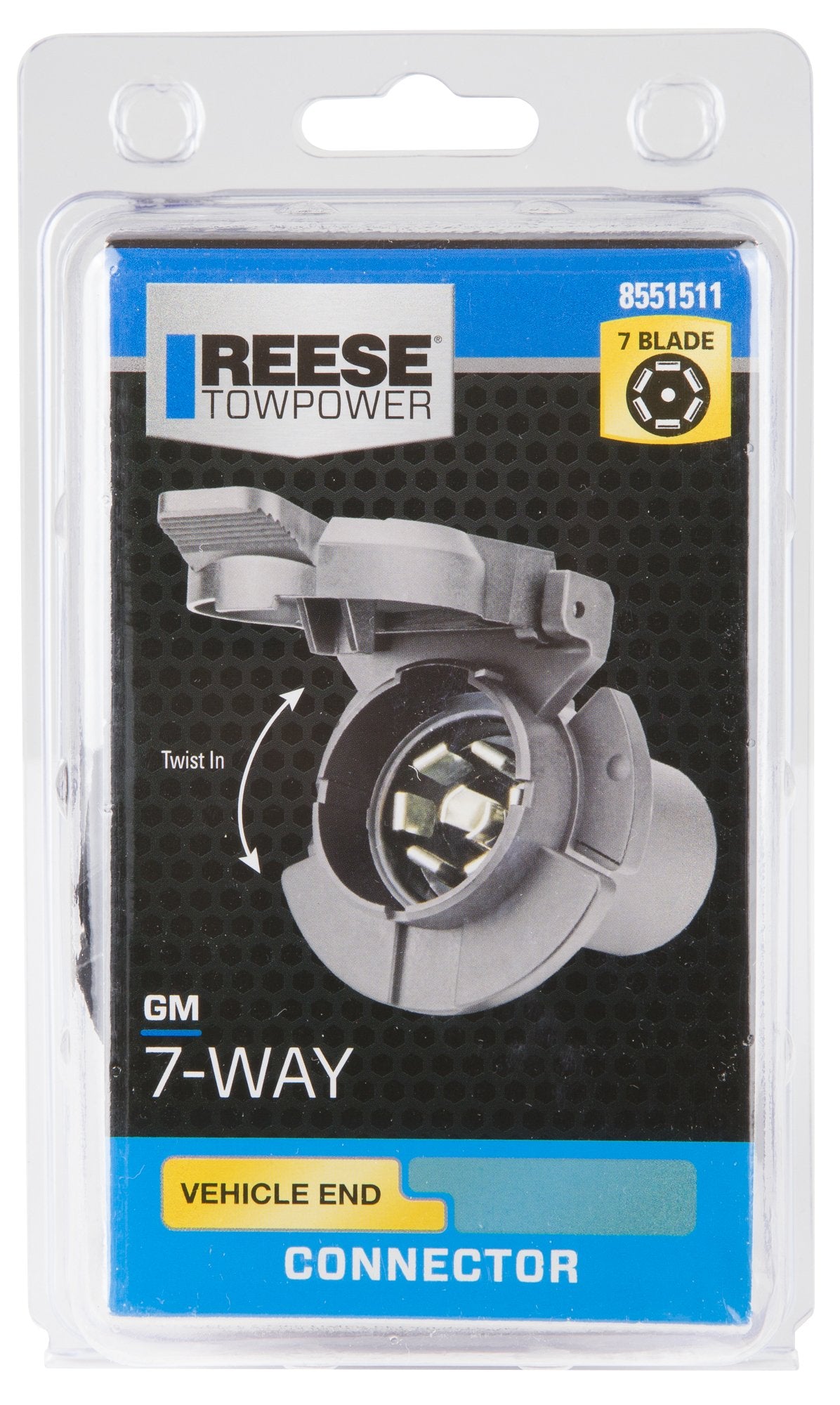 Reese Towpower 8551511 Professional Series 7-Way Twist In Connector (For Gm Vehicles)