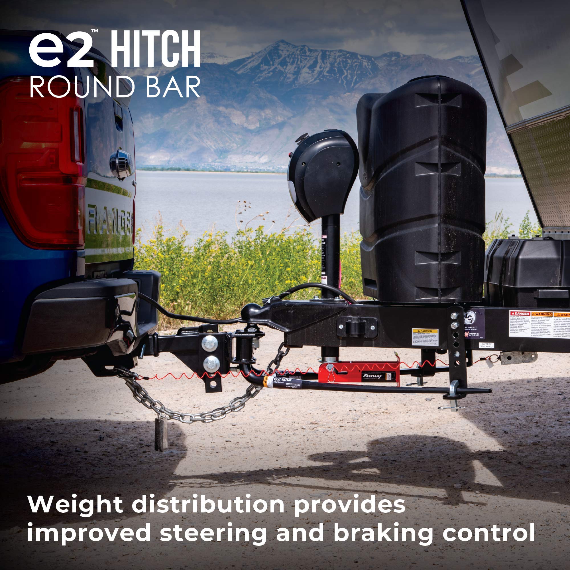 Fastway e2 2-Point Sway Control Round Bar Hitch, 6K Weight Rating, Alloy Steel, Black, Model 94-00-0600