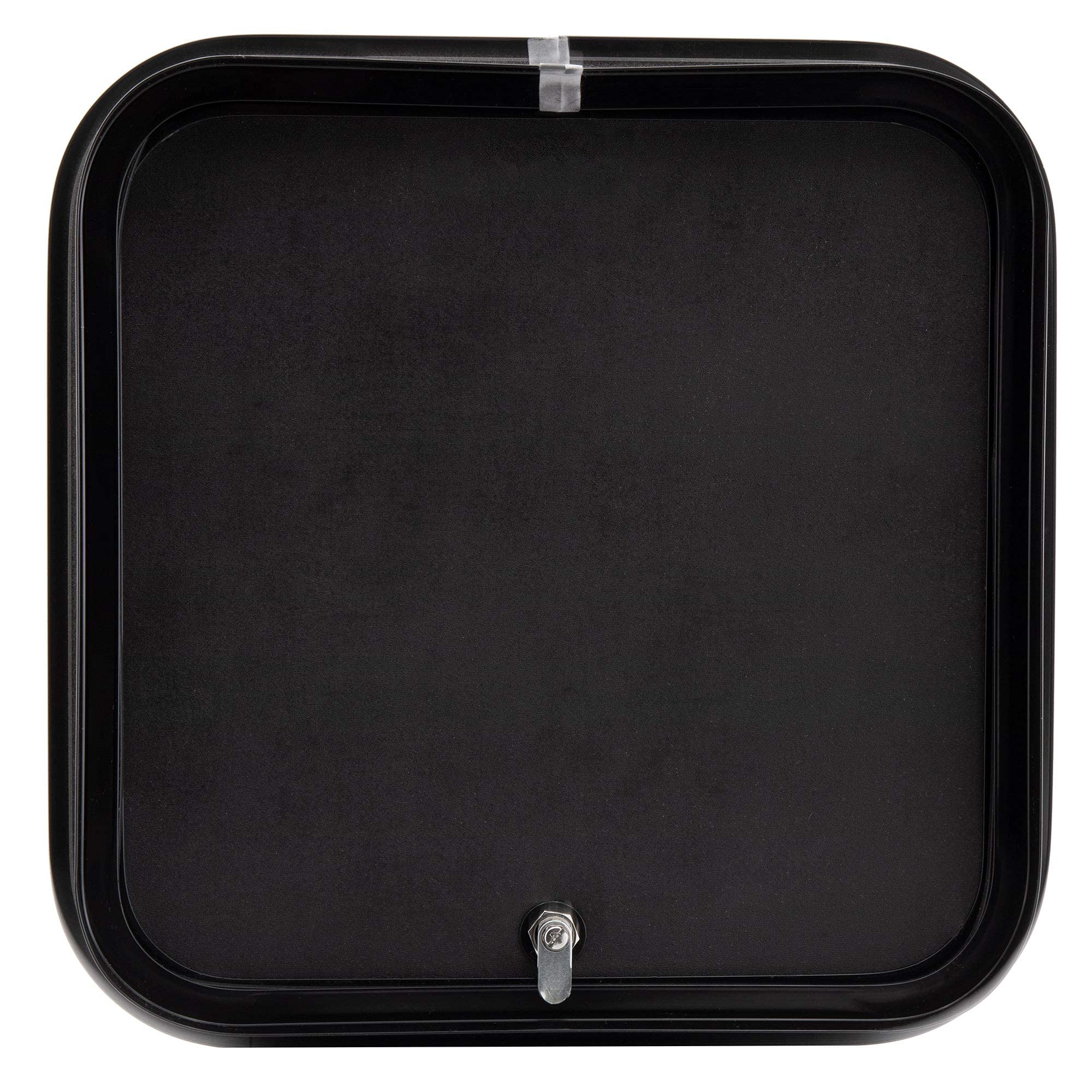 RecPro RV Baggage Door - Rounded Corners, Black Fiberglass, 18" H x 18" W, Model RP-600S-1818-BK, Made in America