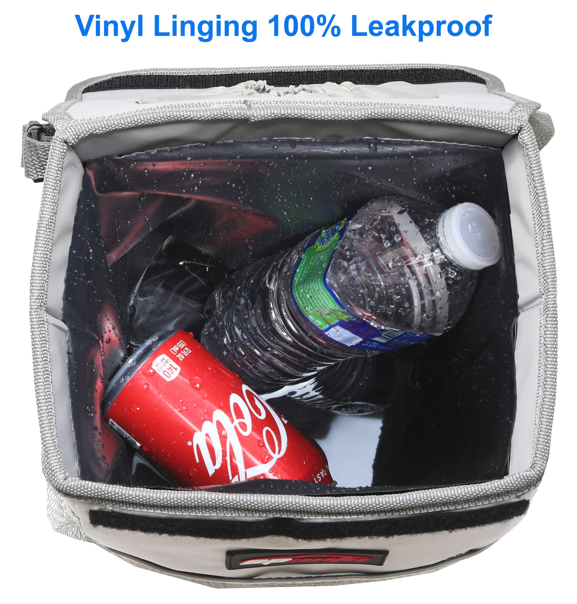 Epauto Waterproof Car Trash Can With Lid And Storage Pockets, Grey