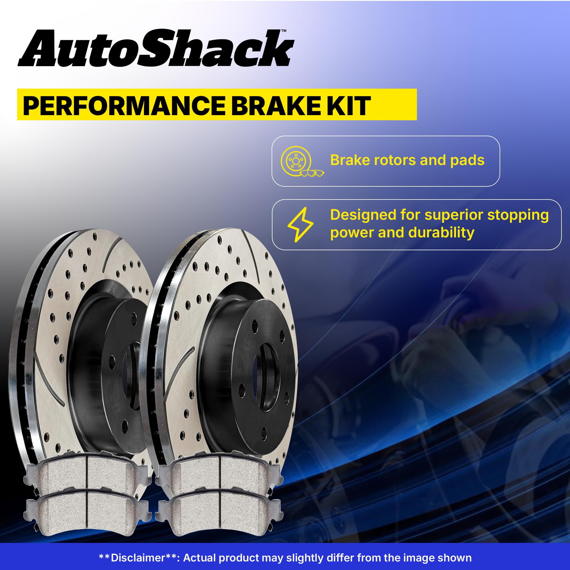 Autoshack Pair Of 2 Rear Drilled And Slotted Brake Rotors Black And Ceramic Pads Set Driver And Passenger Side Replacement For Chevrolet Silverado 1500 Tahoe Suburban Gmc Sierra 1500 Yukon Xl Brkpk566