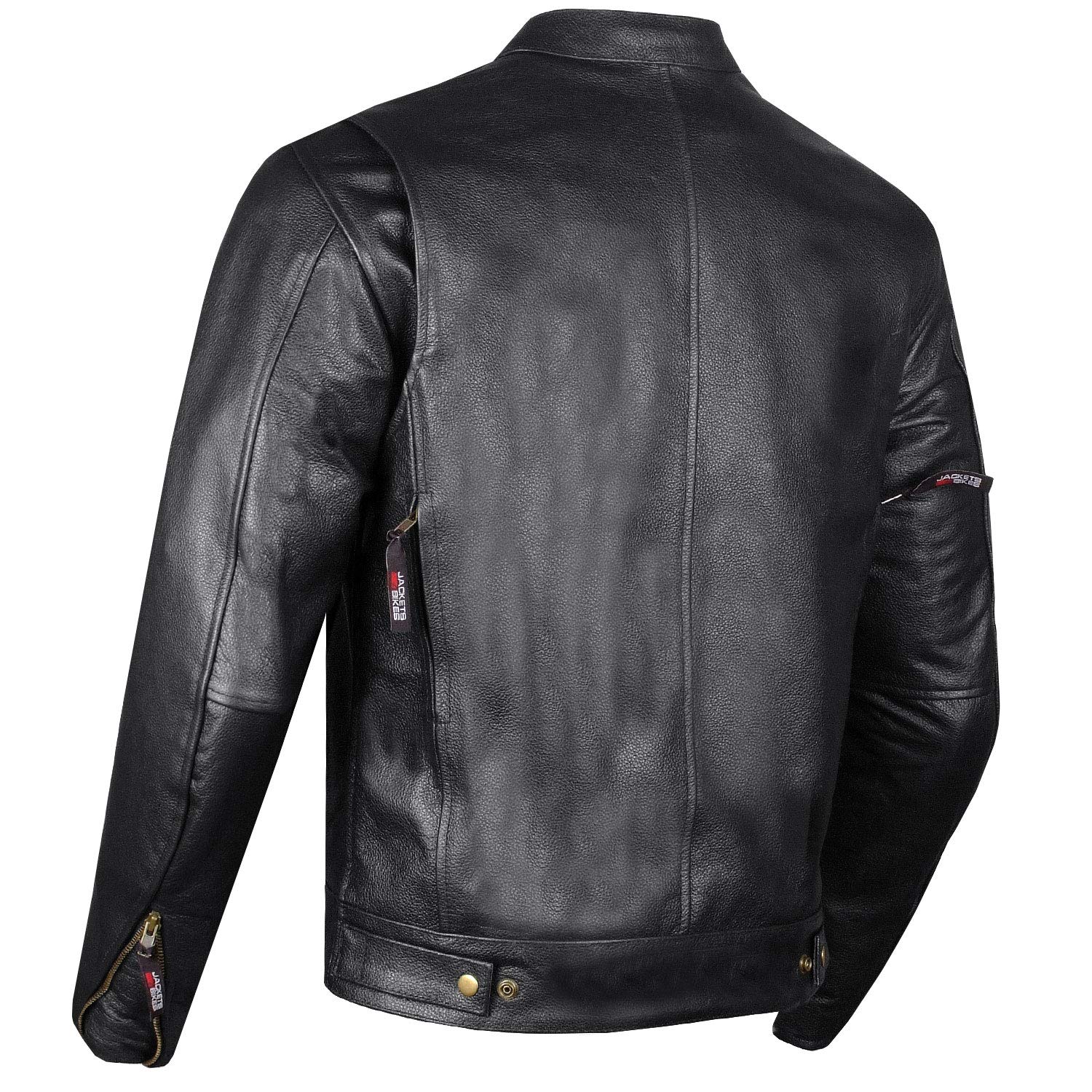 Men'S Commuter Premium Natural Buffalo Leather Motorcycle Jacket Ce Armor Conceal Carry Gun Pockets Cruiser Biker Black Xl