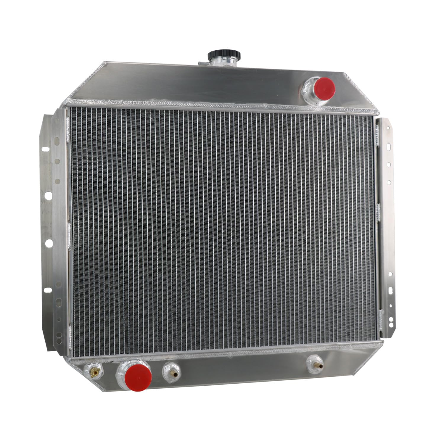 Radrace 4 Row Aluminum Radiator Shroud Fan Relay For 1966-1979 67 Ford F100 F150 F250 F350 Bronco Truck 1975 1976 1977 1978 1979 68 69 70 71 72 73 74