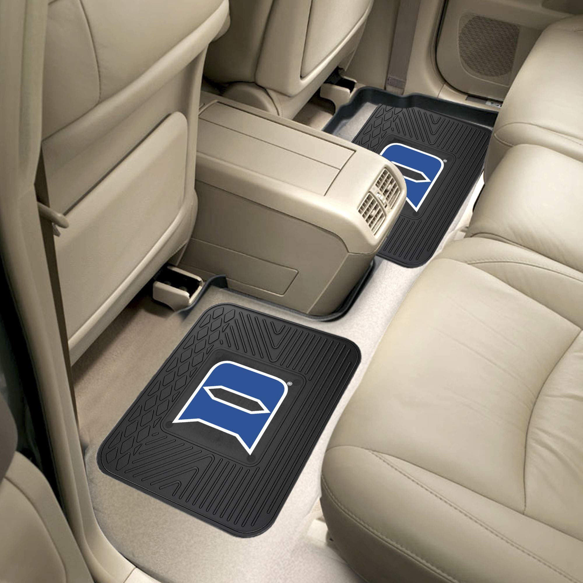 FANMATS Duke University Car Mats Set of 4 - All Weather Rubber, 29”x17” Front, 14”x17” Rear, Deep Reservoir Design