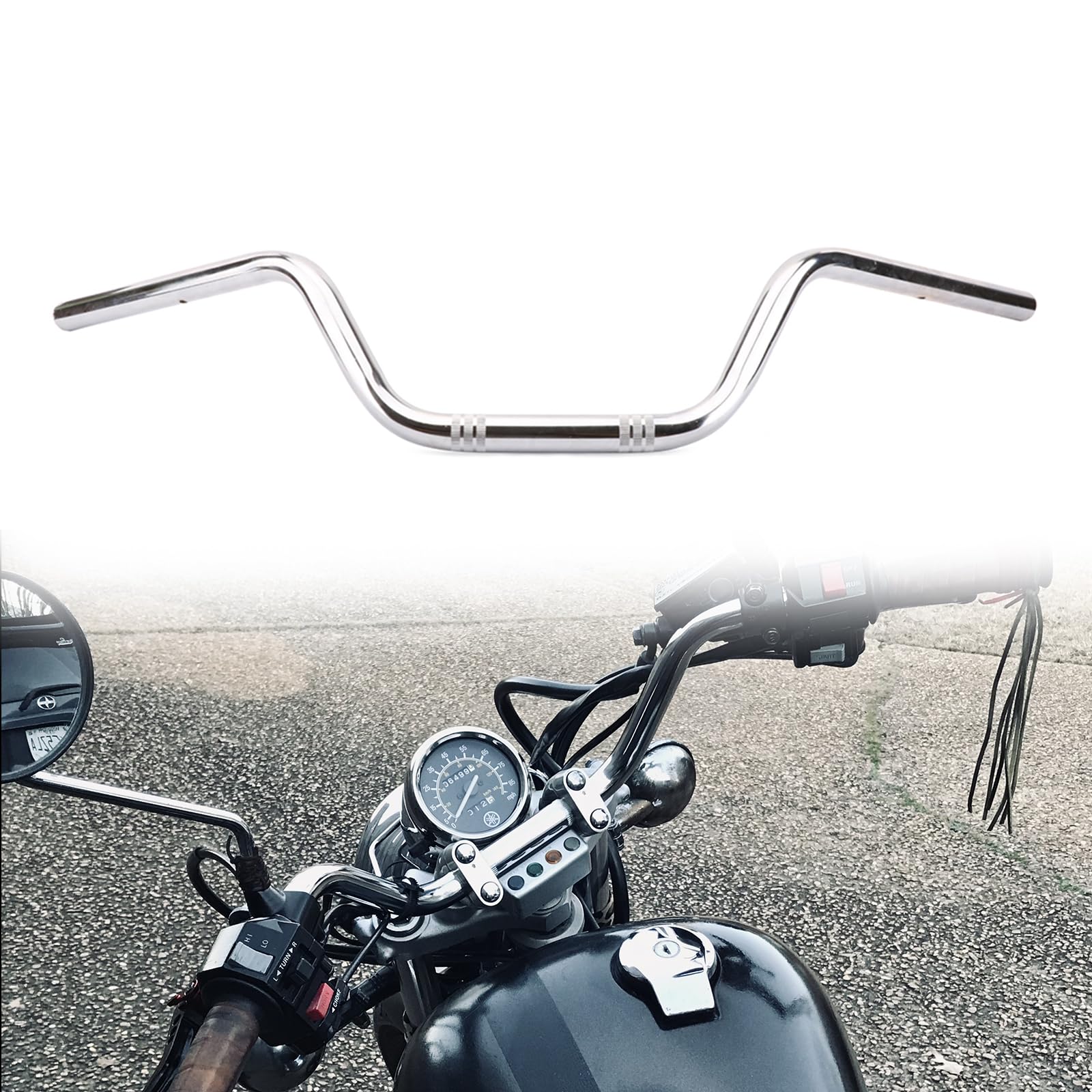 AnXin Motorcycle 7/8 Drag Handlebars High-Rise Tracker Handle Bars Universal For Sportster XL 883 1200 Cruiser Bobber Custom Cho