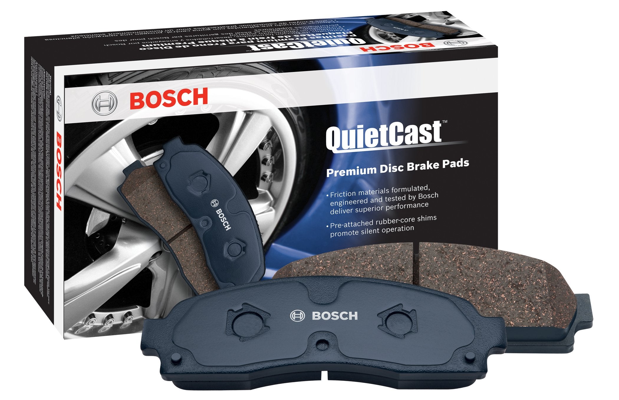 BOSCH BC1365 QuietCast Premium Ceramic Disc Brake Pad Set - Compatible with Select Lexus IS F; Subaru WRX STI; FRONT