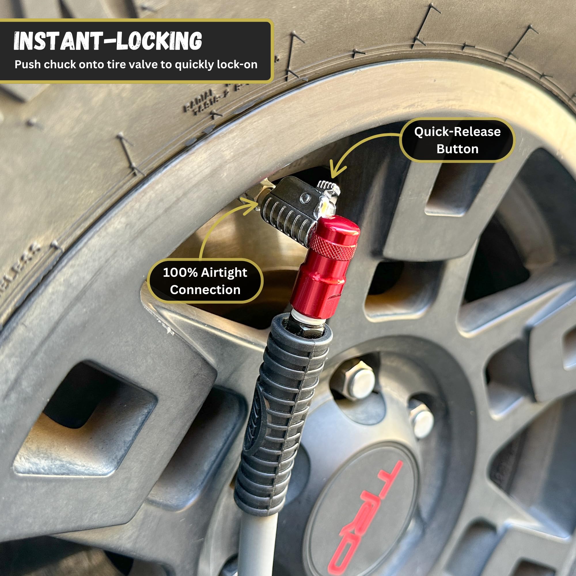JACO Superior Products Lightning L2-Series Tire Air Chuck - 1/4" F-NPT, Closed Flow, 1-Pack