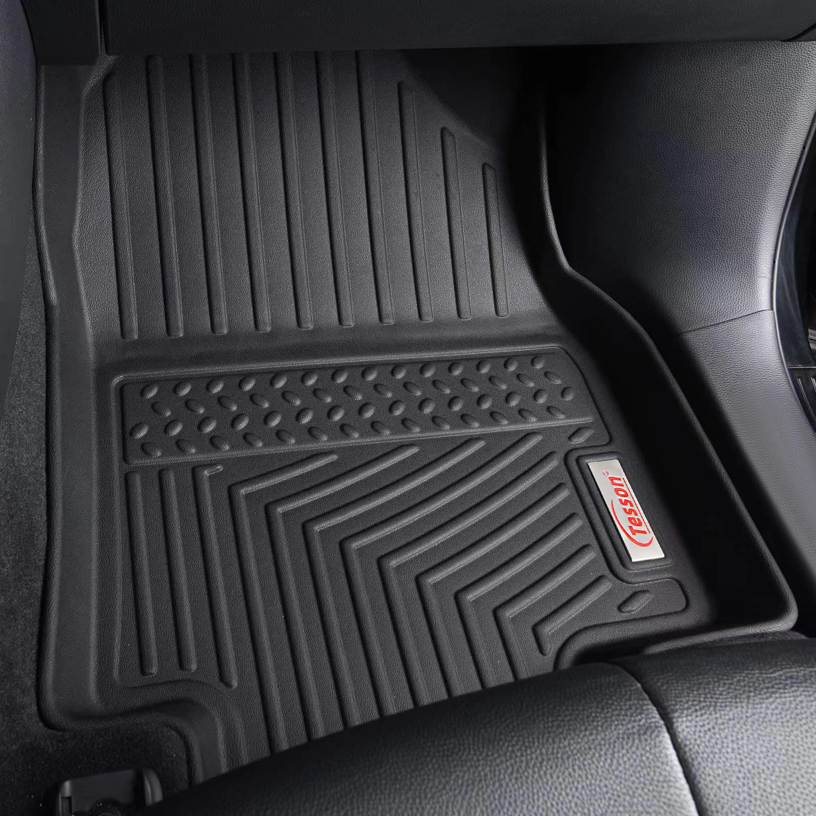 Tesson All Weather Floor Mats Accessories 3 Row Liners Set & Cargo Mats Custom Fit for 7 Seats 2021-2025 Chevy Chevrolet Tahoe/G