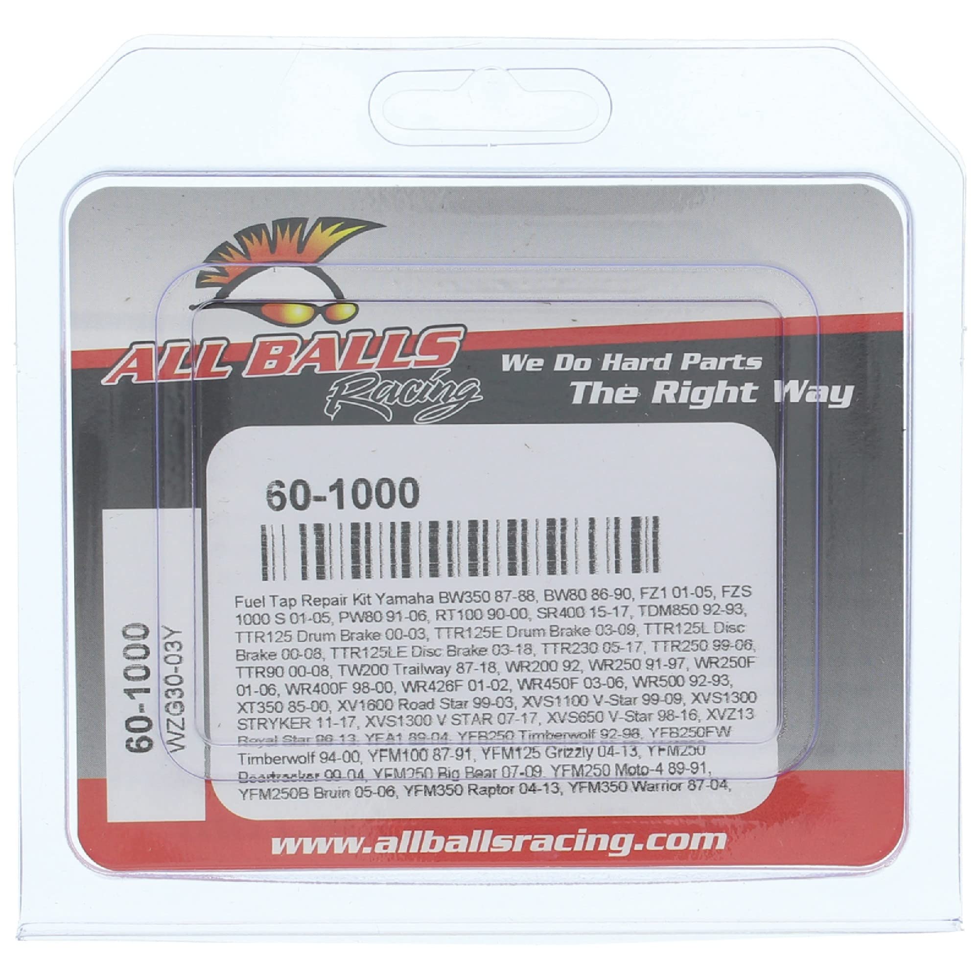 All Balls Racing Fuel Tap Repair Kit 60-1000 Compatible With/Replacement For Yamaha BW350 1987-1988, BW80 1986-1990, TDM850 1992