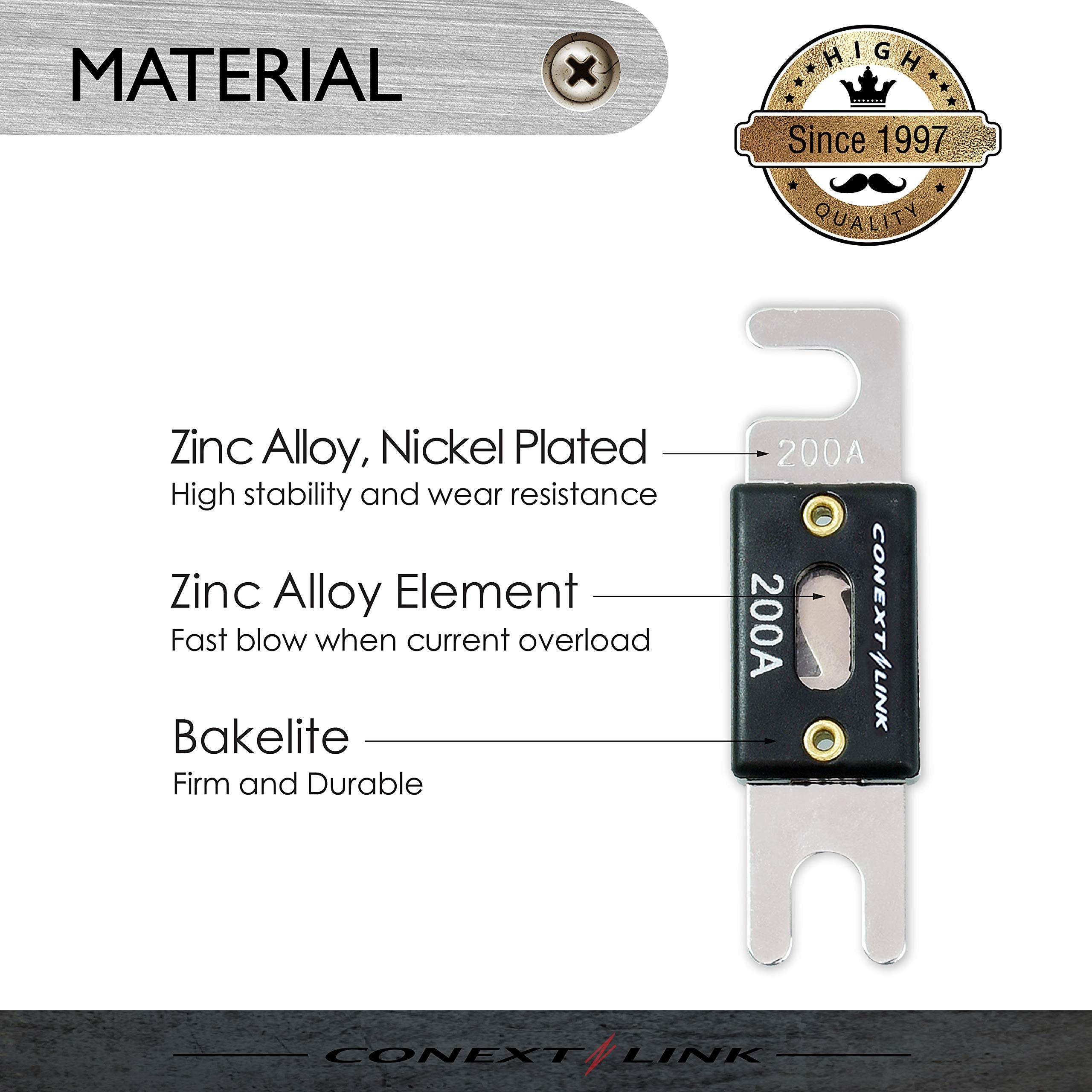 Conext Link ANL200-5 Nickel 200 Amp ANL Fuse - 5 Pack, Model 14023