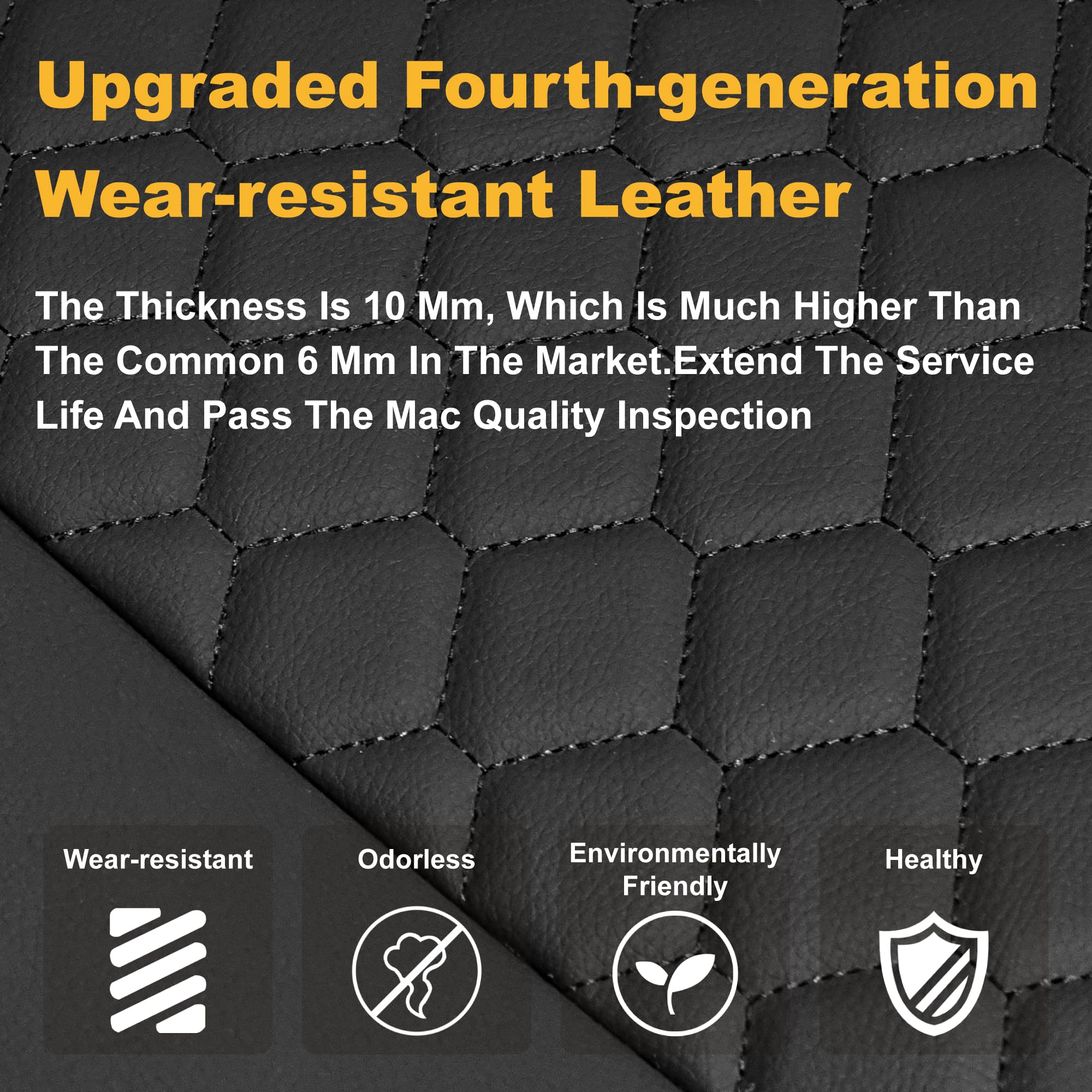 Elantrip Front Car Seat Covers, Luxury Faux Leather, Waterproof, Non-Slip, Black, Model 4801BK-1 (2PC) for Cars, Trucks & SUVs