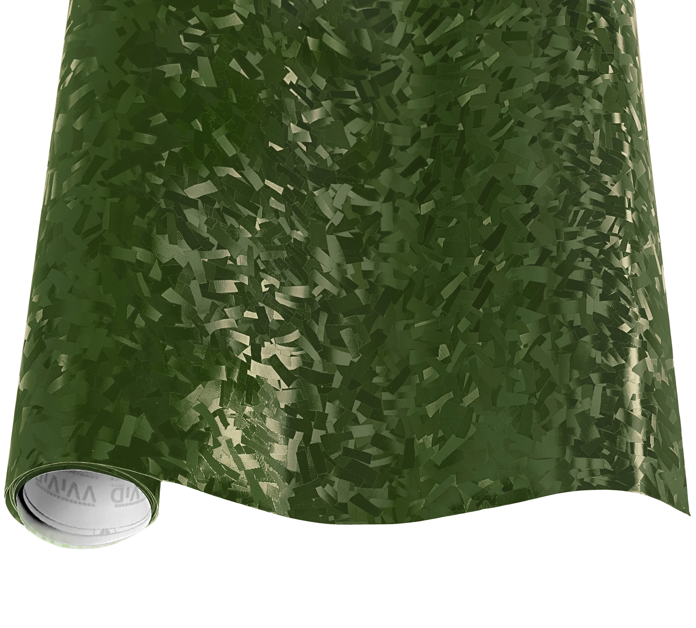 Vvivid Vinyl Camouflage Pattern Wrap Air-Release Adhesive Film Sheets (100Ft X 5Ft, Forest Green Forged Composite Carbon)